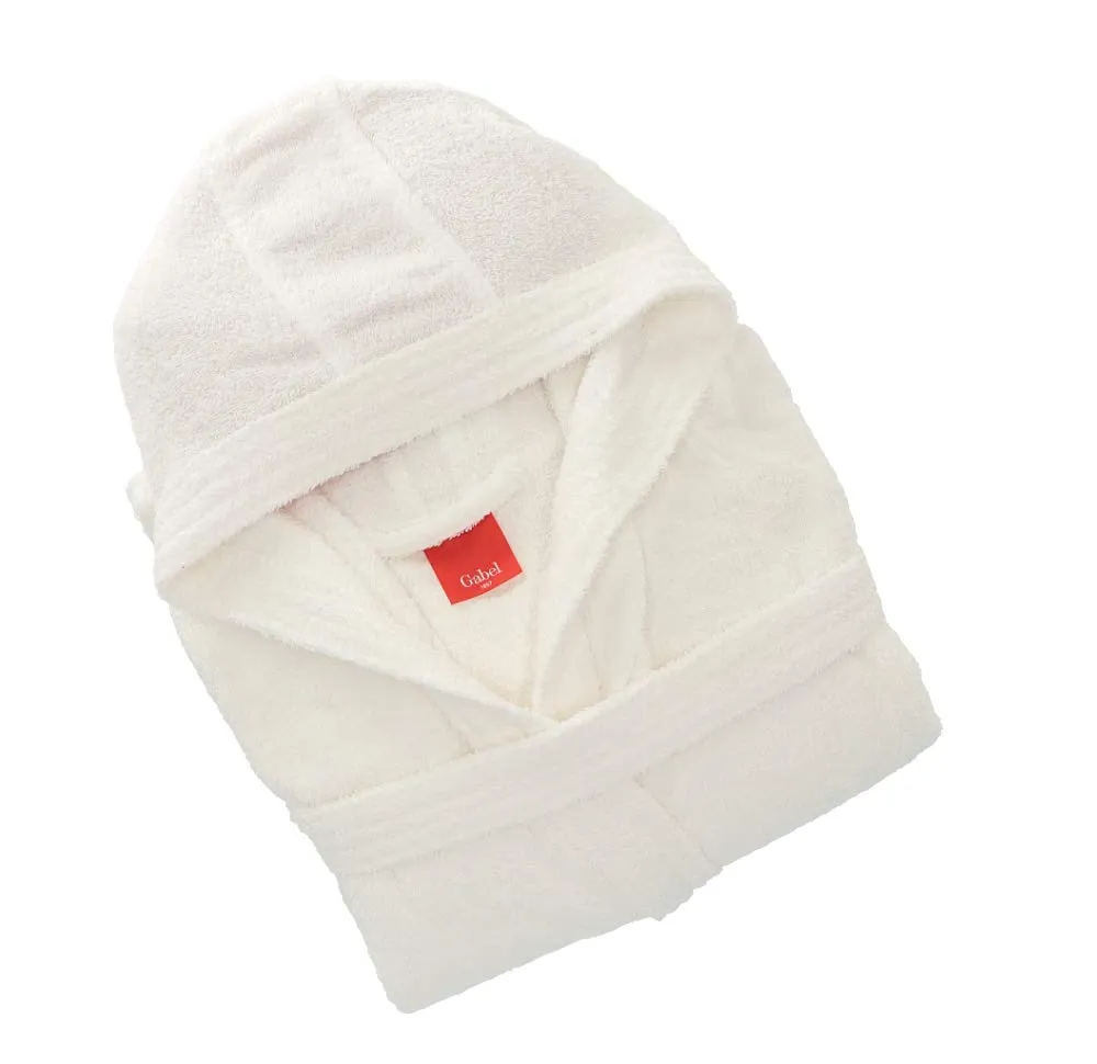 Gabel - Accappatoio adulto unisex in spugna di puro cotone idrofilo, tinta unita, peso spugna 380 gr/mq, ampie tasche, cintura e pratico cappuccio, anche come vestaglia.