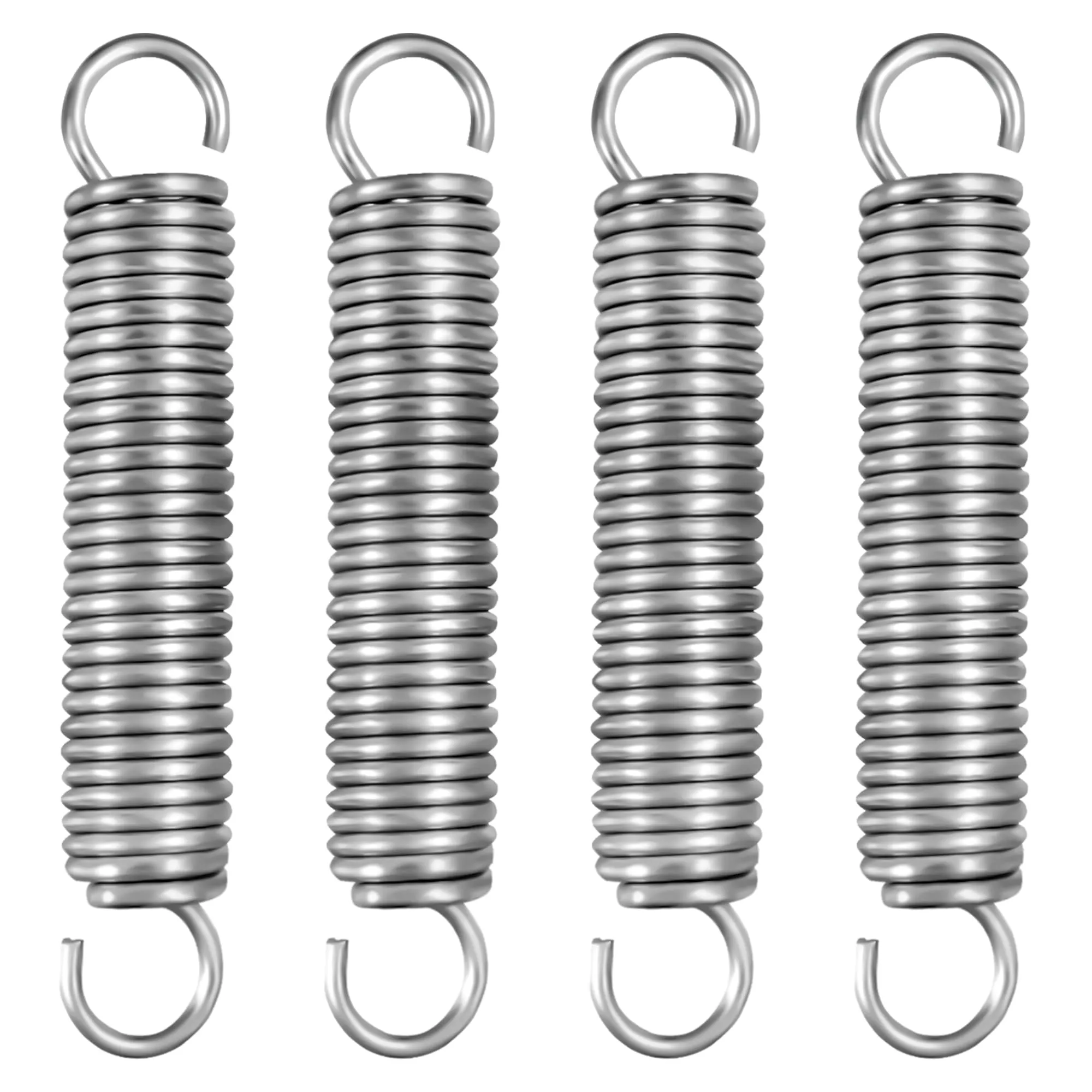 NICAVKIT 4Pcs Molle di Trazione 100mm con Gancio, Molla di Tensione in Acciaio Inox, Molla di Trazione, Diametro Esterno 18 mm, Diametro filo 2,5 mm, Tiro 13 kg