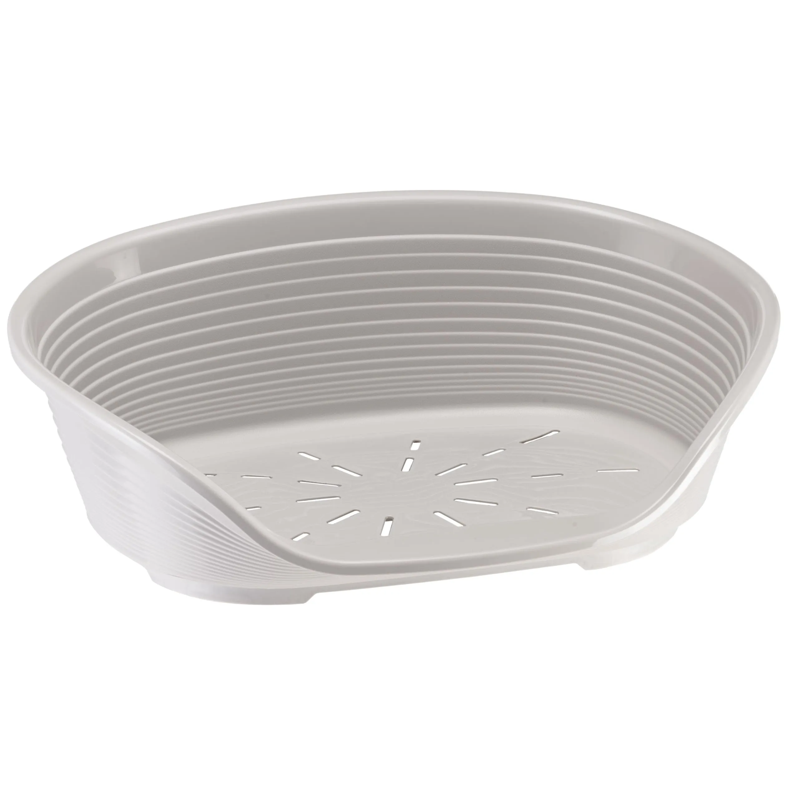 Ferplast Cuccia per Cani e Gatti Cuccia per Cani extra small 100% plastica riciclata Cuccia per Cani lavabile traspirante e antiscivolo Siesta Deluxe, 43 x 28 x h 17,5 CM, Grigio Chiaro
