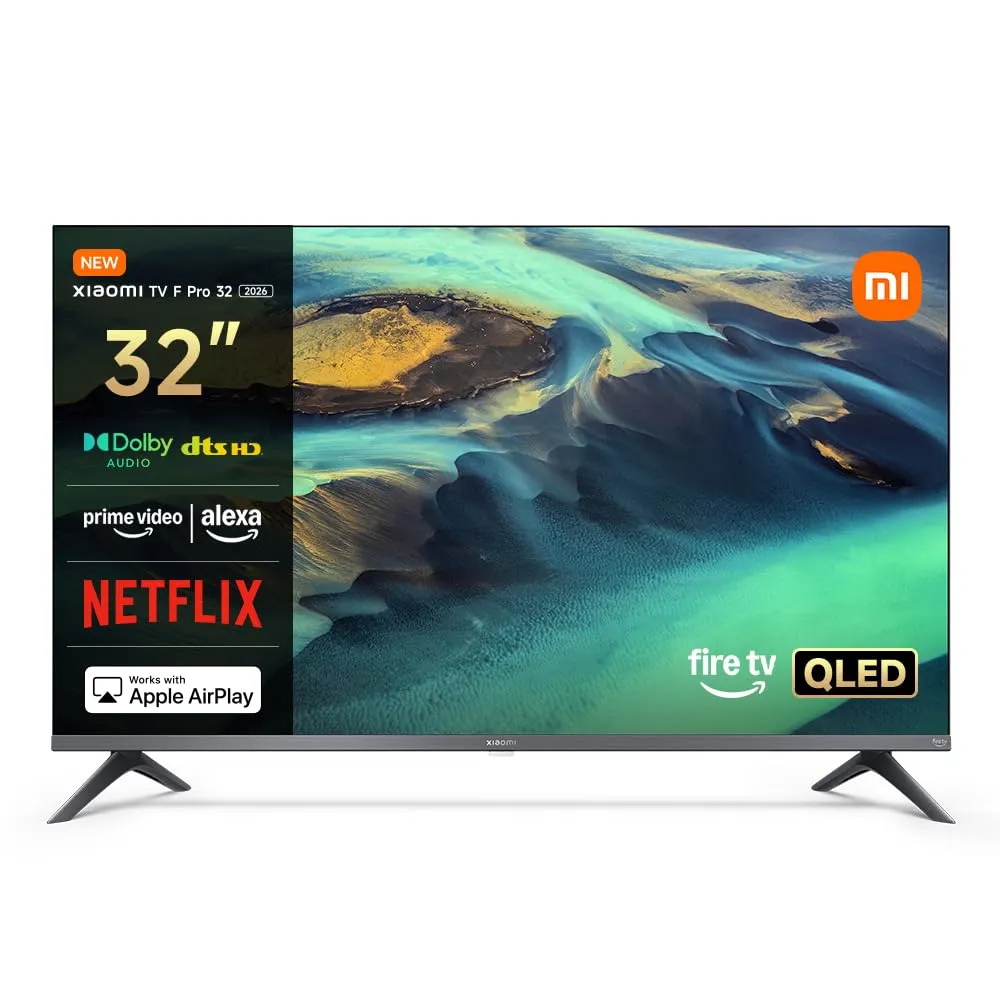 XIAOMI TV F Pro 32, 32 pollici (81 cm), QLED, Smart TV, Fire TV, Triple Tuner DVB-C/S/S2/T/T2,Dolby Audio, DTS Virtual:X, DTS-HD, Controllo Vocale Alexa, Compatibile con Apple AirPlay