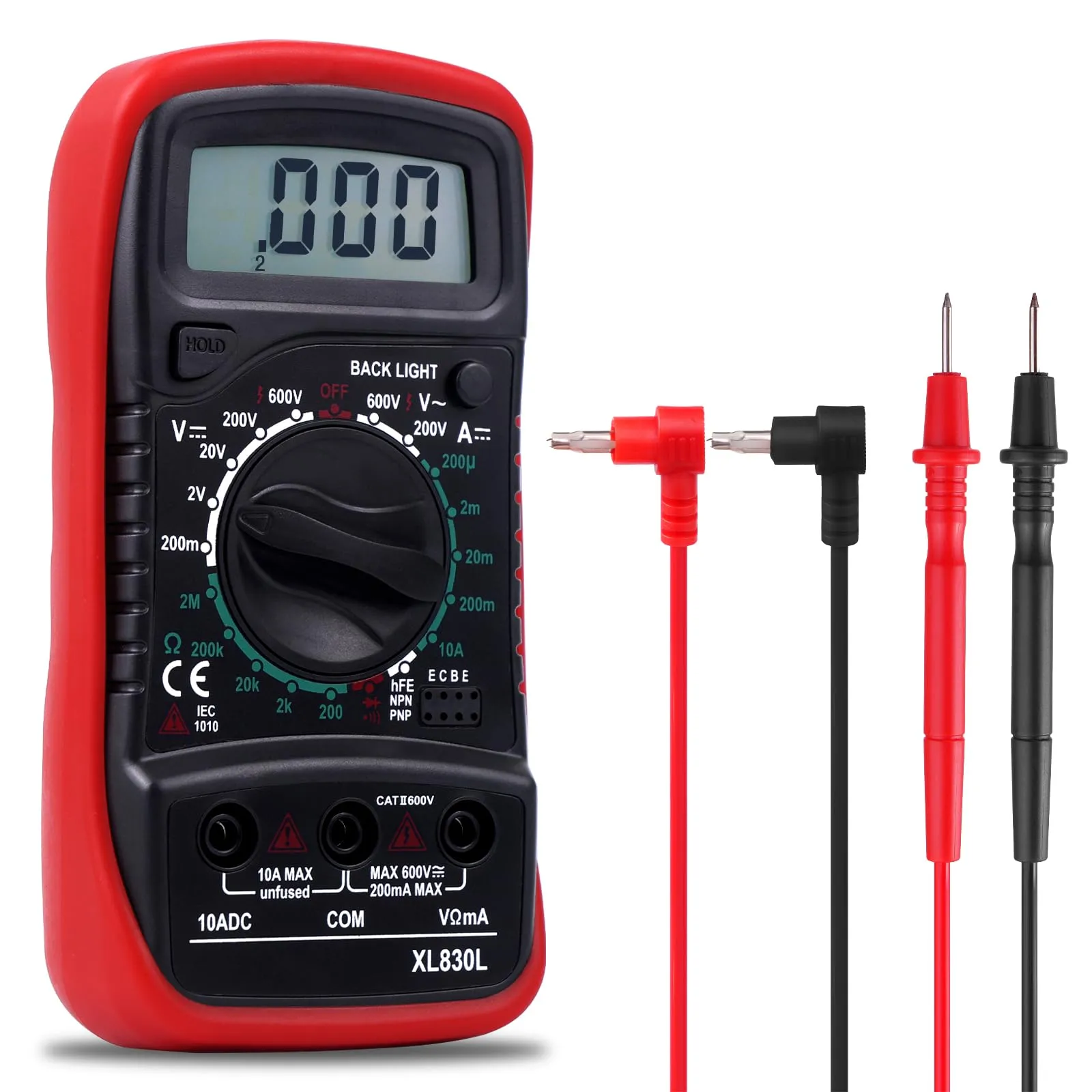 Multimetro Digitale Tester Portatile, Aeyytoe Rilevatore di tensione di corrente AC professionale, Multi Tester Amperometro Voltmetro Ohm Tester di Tensione, 3 in 1 Multimetro Per Elettricista XL830L