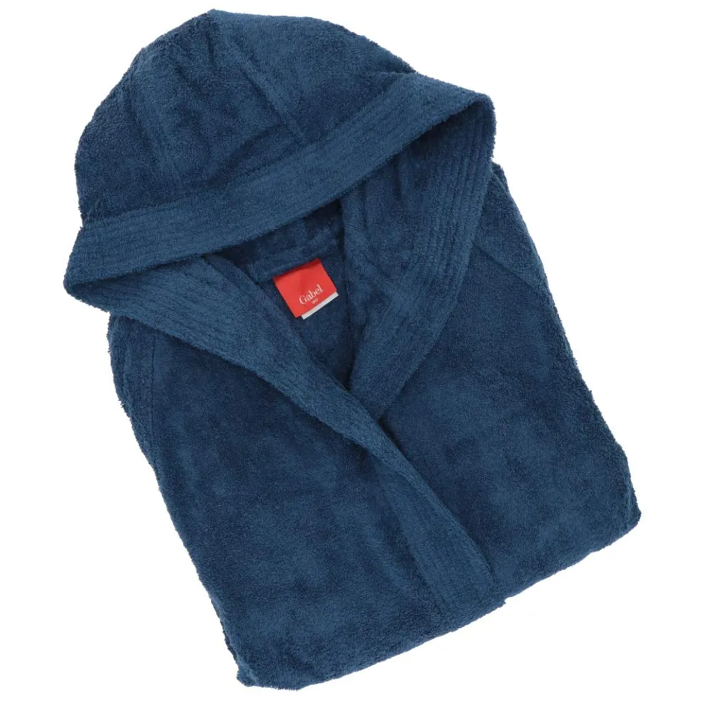 Gabel - Accappatoio adulto unisex in spugna di puro cotone idrofilo, tinta unita, peso spugna 380 gr/mq, ampie tasche, cintura e pratico cappuccio, anche come vestaglia.