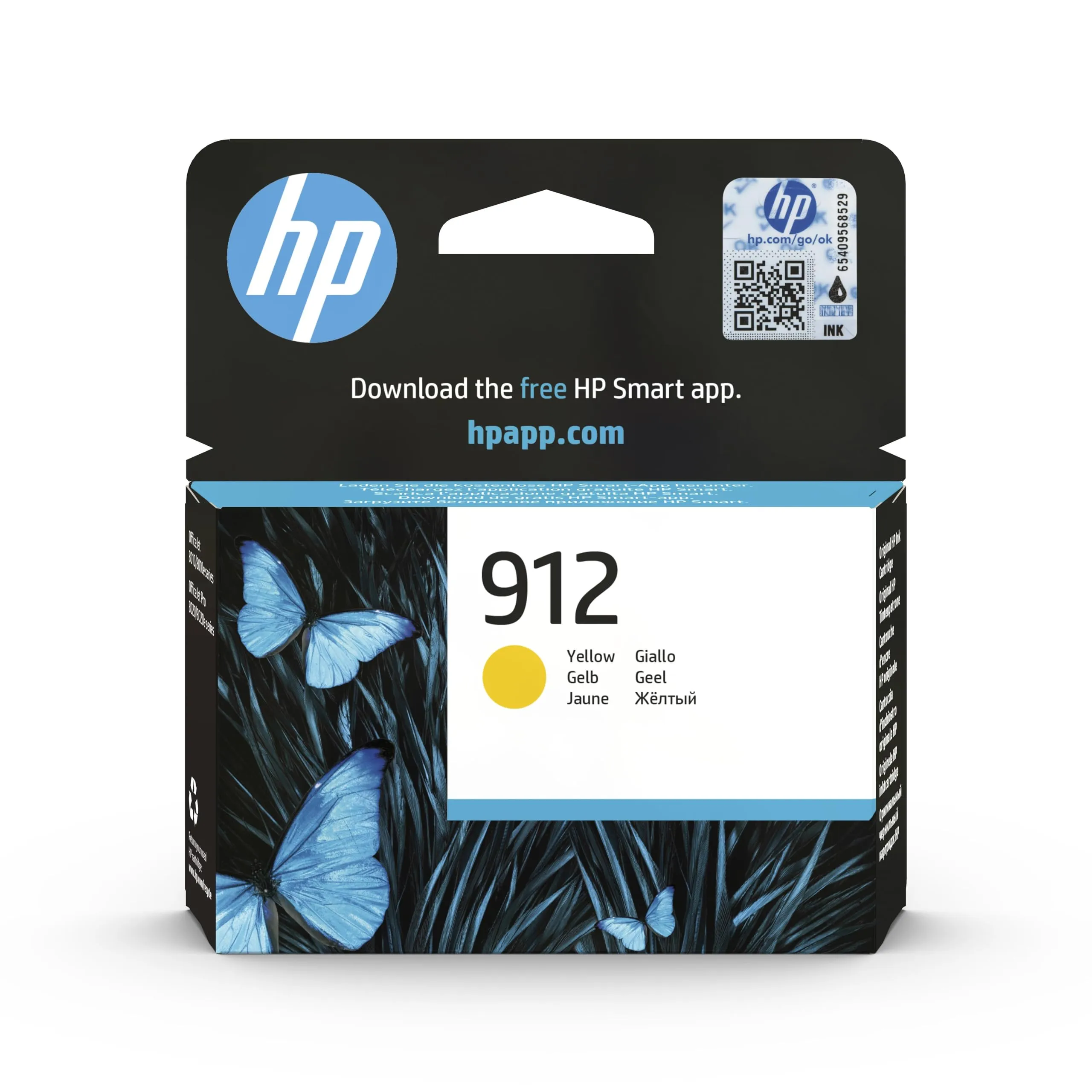 HP 912 Giallo, 3YL79AE, Cartuccia Originale da 315 Pagine, Compatibile con Stampanti OfficeJet Pro Serie 8010 e 8020