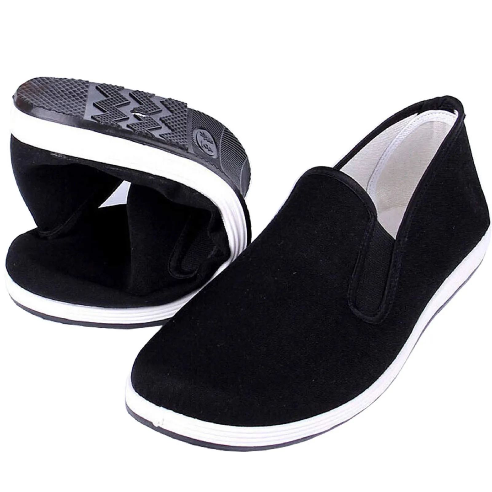 Kung Fu Tai Chi Scarpe da Arti Marziali Suola in Gomma Unisex Tela Antiscivolo Moda Qigong Scarpe da Ginnastica Nero EU 37 (235 cm)