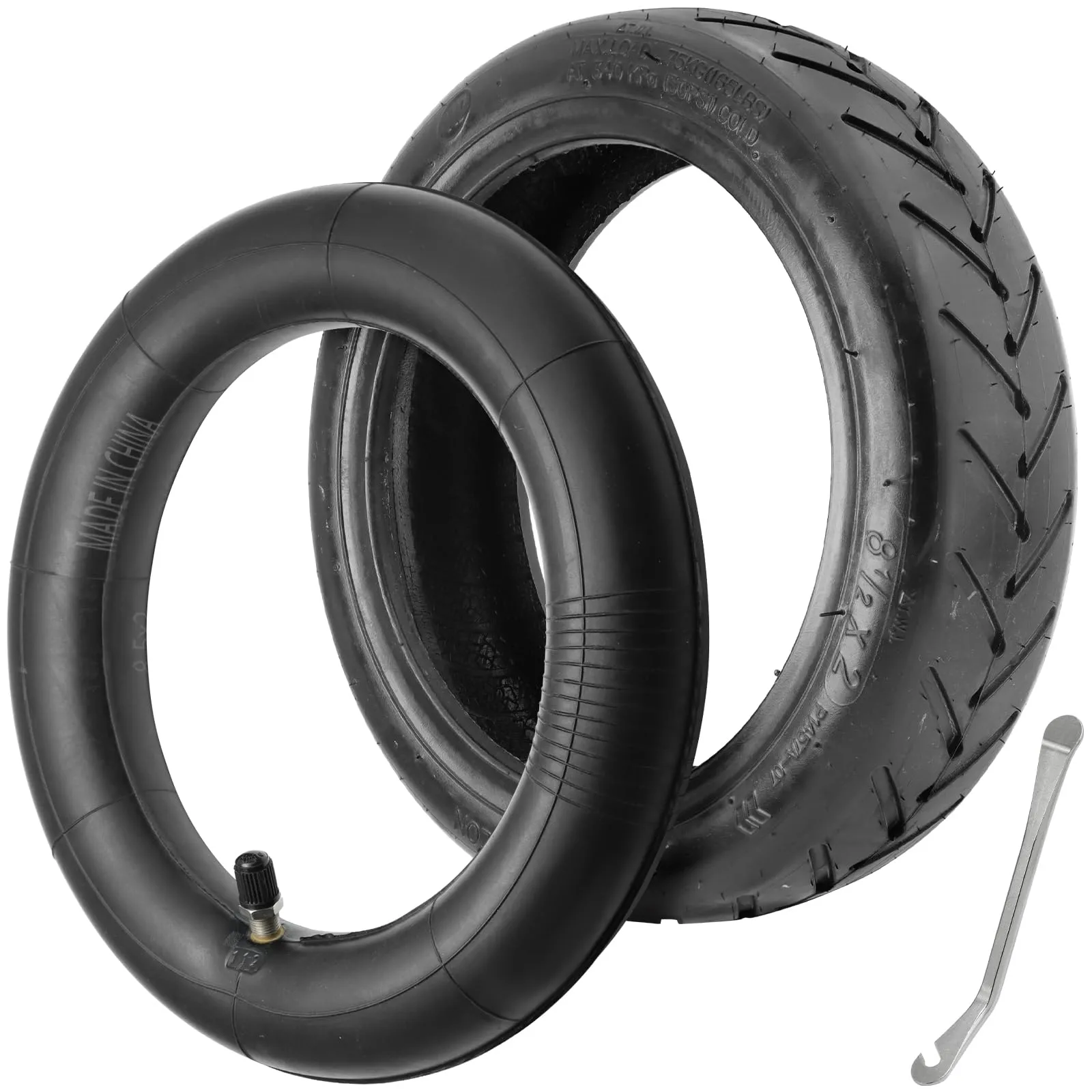 Xisair 8,5" Pneumatici Compatibile con Xiaomi Scooter 4Lite, M365, Pro2, 1S, Essenziale 8 1/2x2 Pneumatici in Gomma Spessa, Antiscivolo, Anti-shock Scooter Elettrico 8,5 Pollici, 1 Interno 1 Esterno