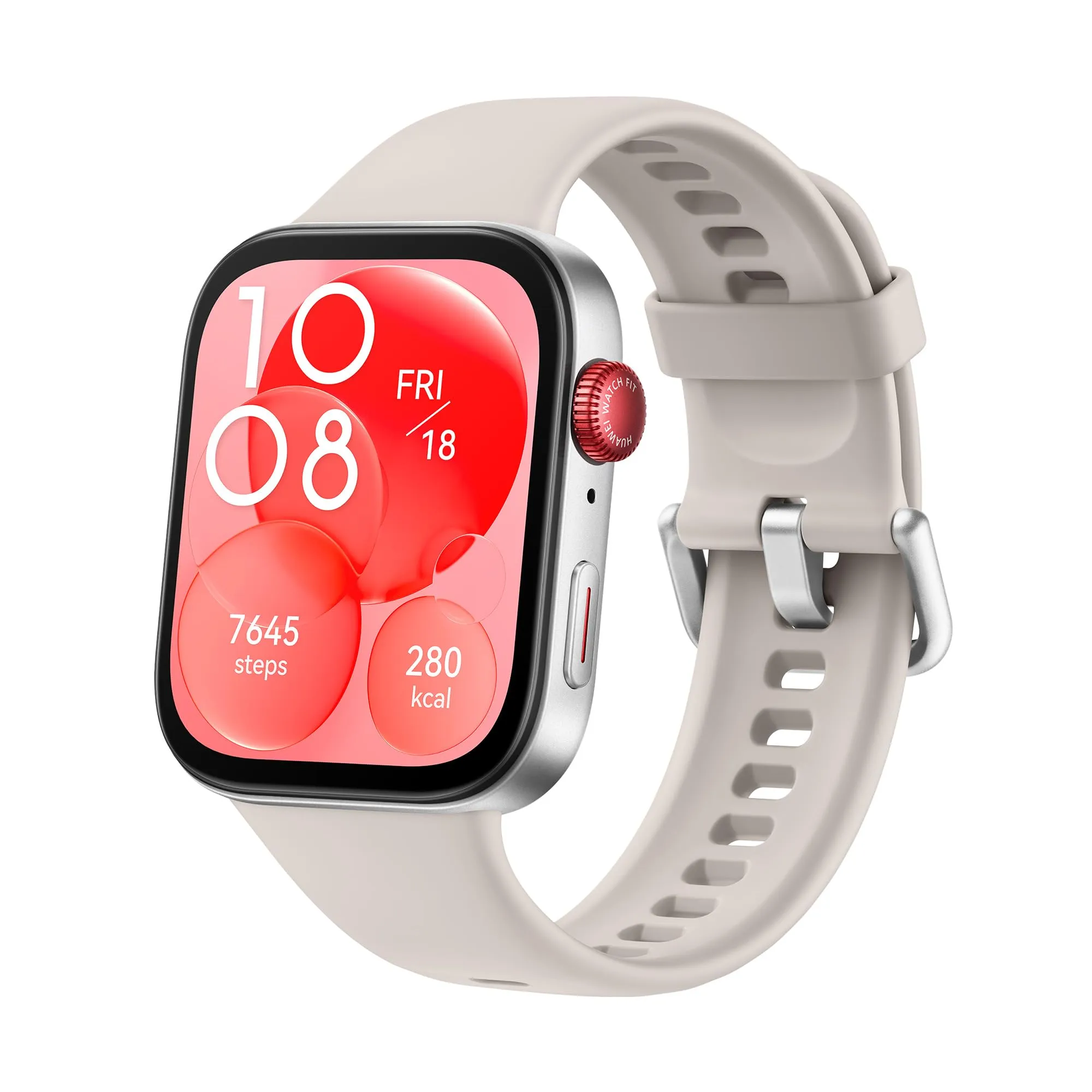HUAWEI WATCH FIT 3, Display AMOLED da 1.82", Design ultra-sottile, Monitoraggio completo del fitness, Monitoraggio salute 24h, Compatibilità con iOS e Android, Chiamate Bluetooth, Bianco