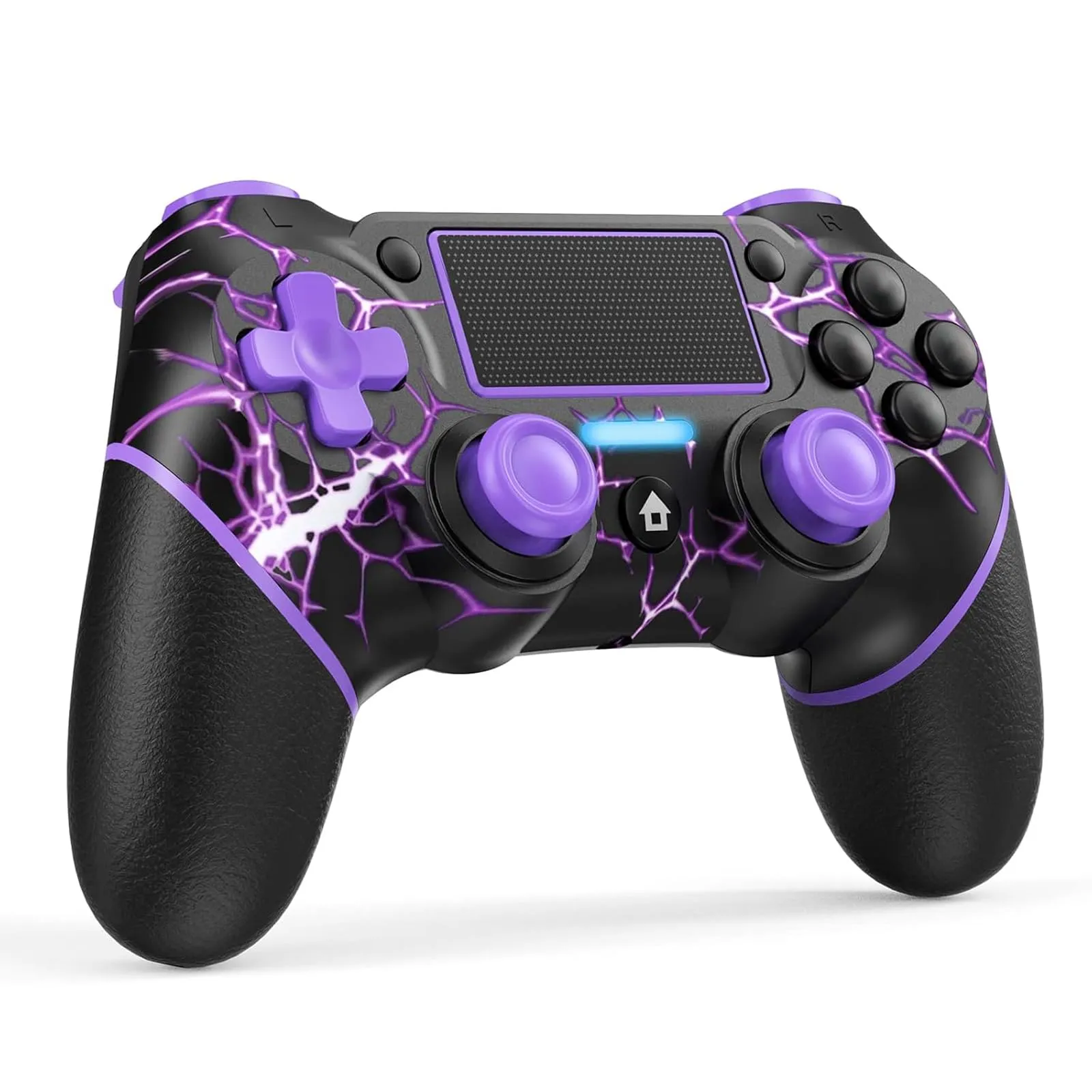 Reddening Controller Gamepad wireless per ps4/PC con motori di movimento e funzione audio, mini indicatore LED, cavo USB e antiscivolo - viola