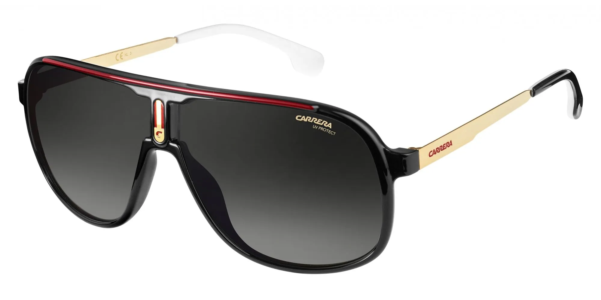 Carrera 1007/S 9O 807 Occhiali da Sole, Nero (Black/Dark Grey SF), 62 Uomo