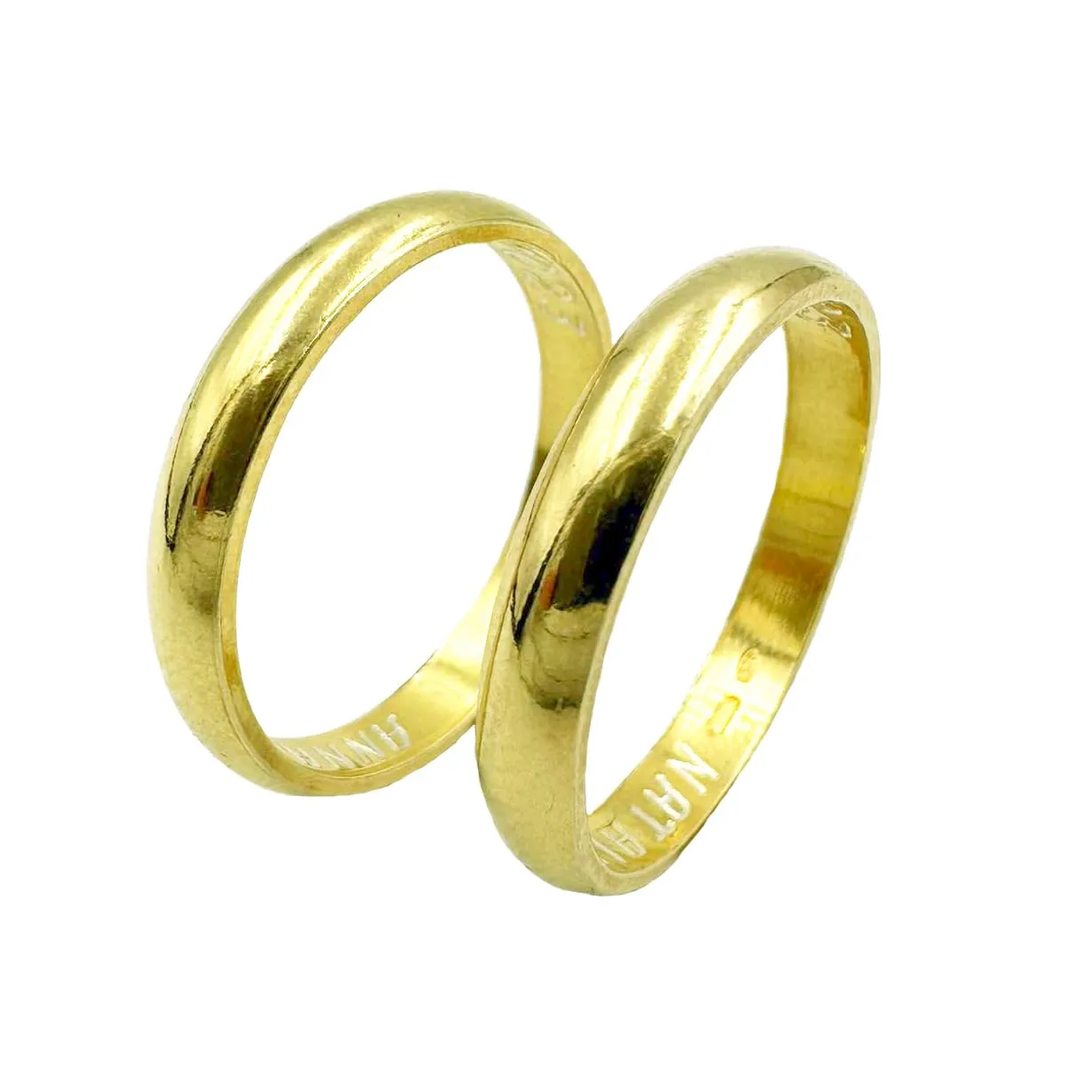 Fedi Nuziali Argento 925 laminate Oro Anelli coppia Uomo Donna fidanzamento 7 grammi