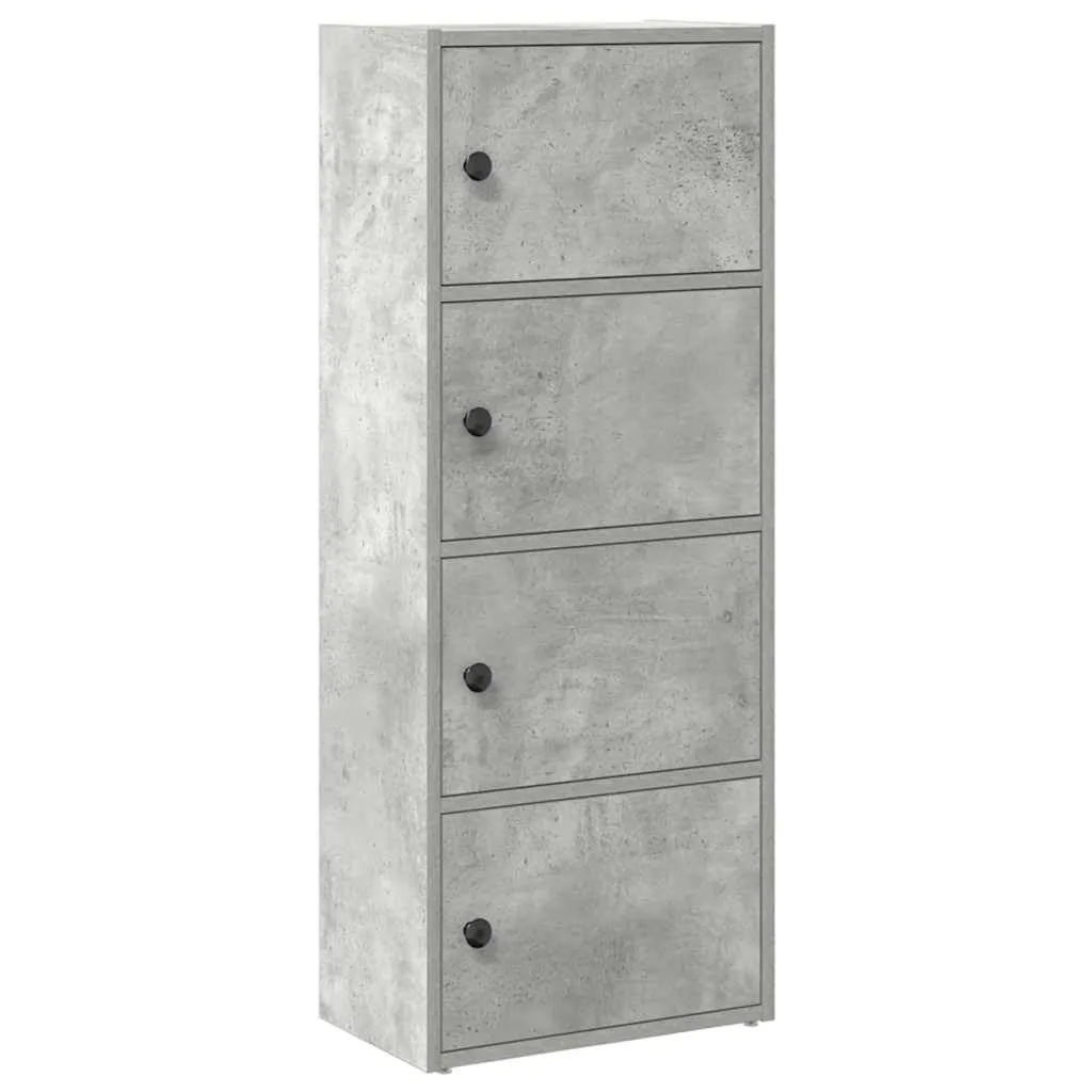 vidaXL Libreria Grigio Cemento 40x24x102 cm in Legno Multistrato, Armadio di stoccaggio, libreria Rack, scaffale di stoccaggio, libreria scaffale