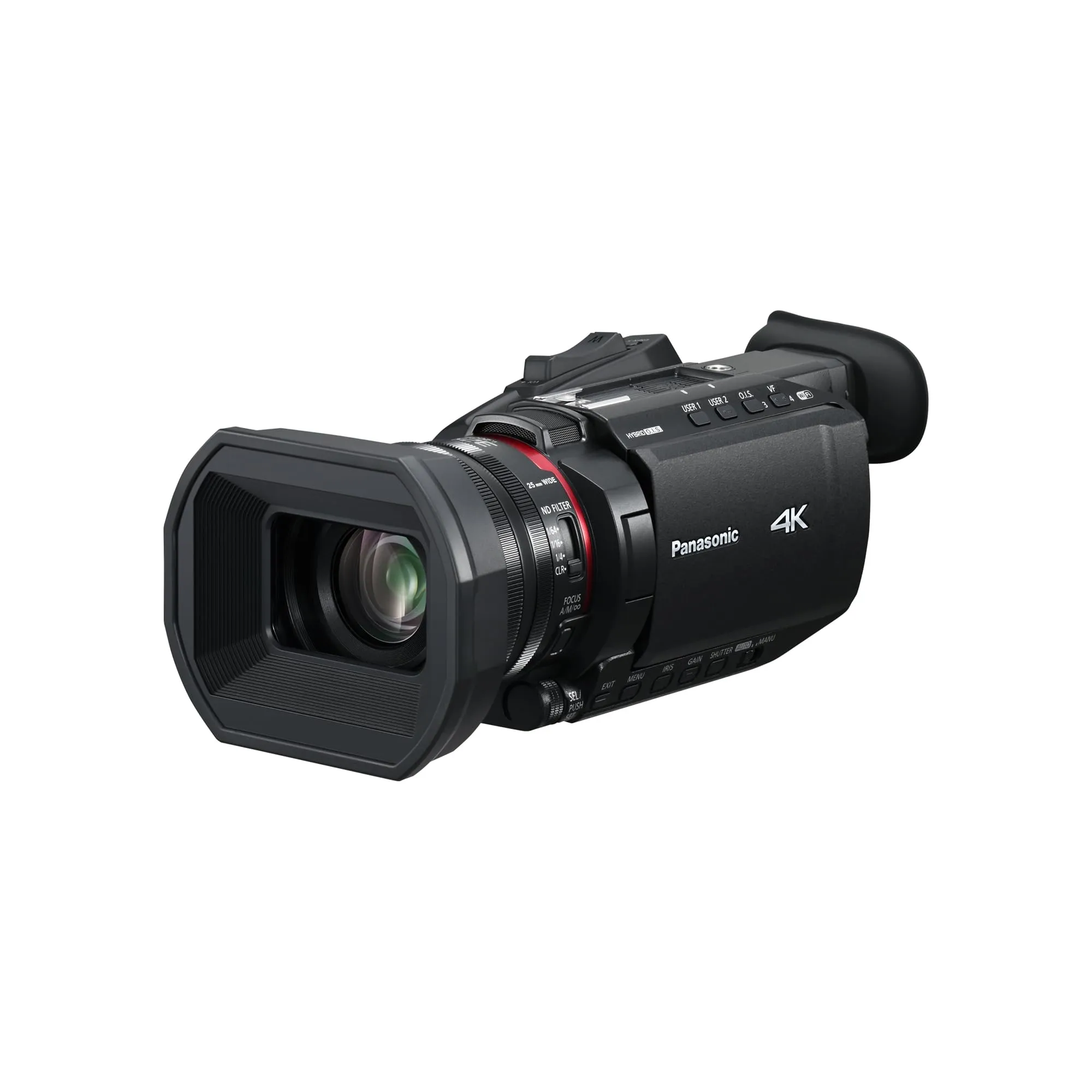 Panasonic HC-X1600E Videocamera Professionale 4K 60p con Obiettivo Grandangolare 25mm, Zoom Ottico 24x, OIS Ibrido 5 Assi, Wi-Fi, USB PD, Nero