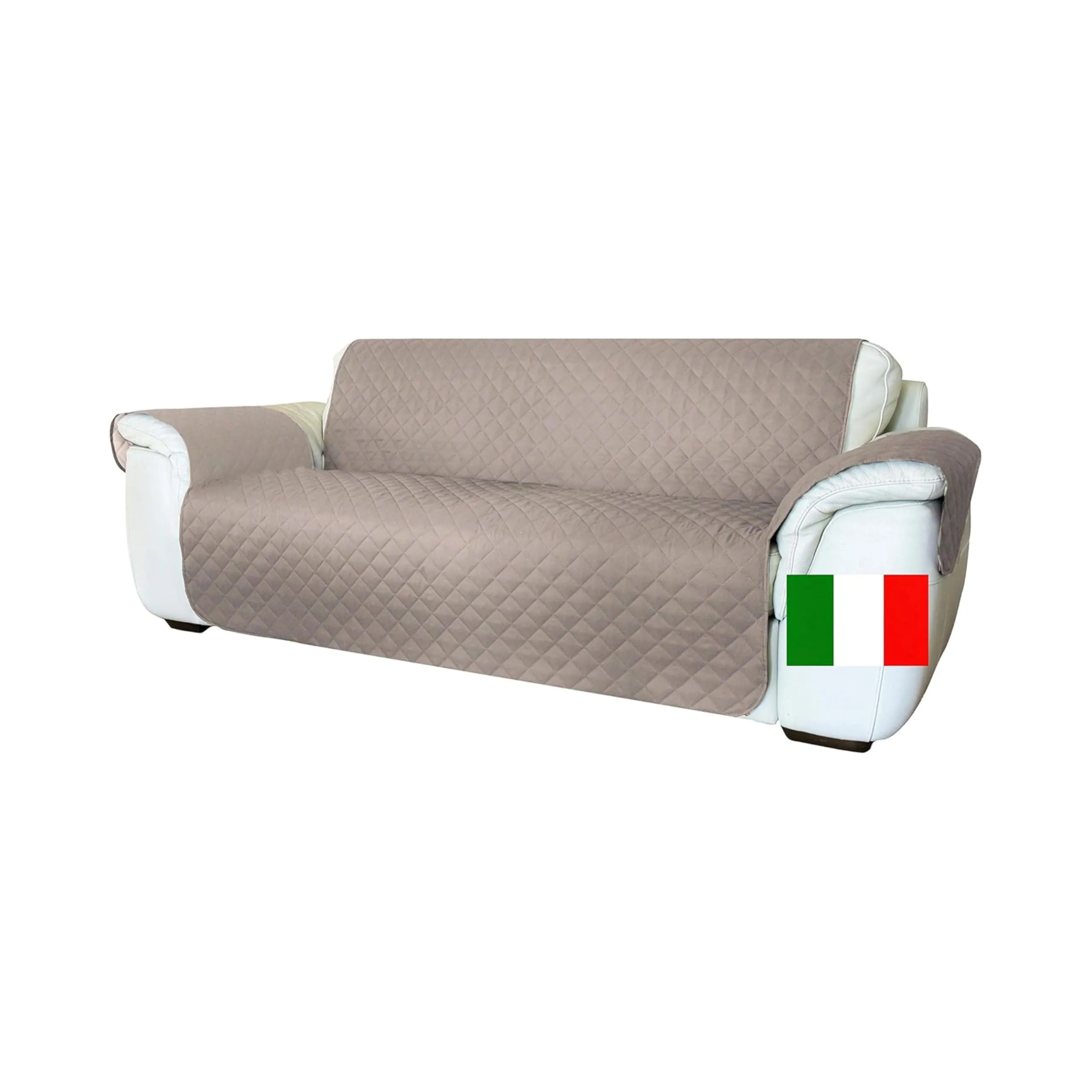 Moonange - Copridivano 3 Posti - Copridivano con Braccioli - Seduta 165 cm - Impermeabile - Reversibile - Antiscivolo - Antimacchia - Antigraffio - Antipelo - Copridivano moderno - Tortora