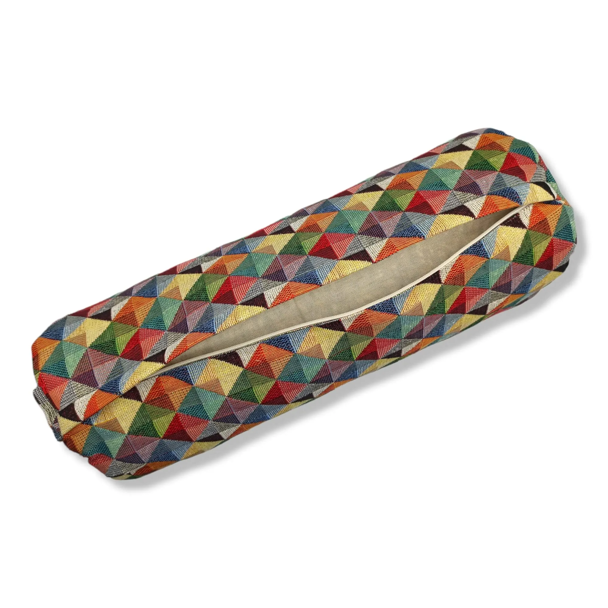 Mini Bolster cilindrico per yoga 40x13cm – ideale per sostenere cervicale, ginocchia, spalle o come seduta durante la pratica yoga - Rivestimento lavabile - Ripieno di pula di farro biologico