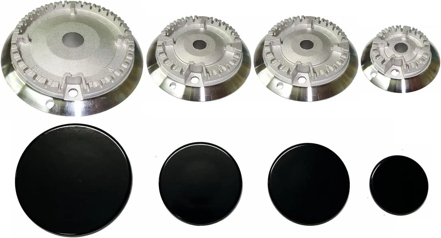Kit 4 bruciatori Sabaf con piattelli spartifiamma per cucina a gas, 4 fuochi PER CUCINA A GAS GERMANIA NARDI SMEG FRANKE TECNOGAS E ALTRE MARCHE COD B 3621