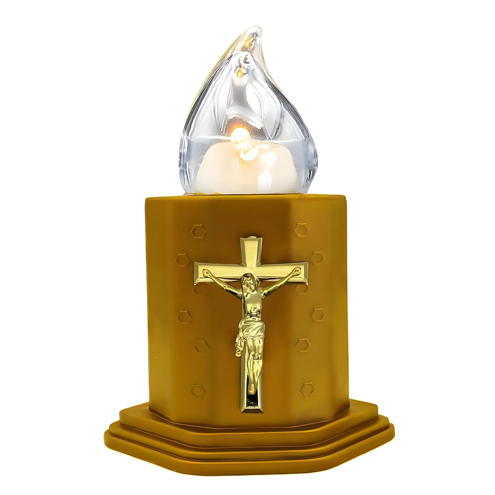 WARM RAY Candele a LED per cimiteri e chiese candele a batteria con effetti fiamma oscillante resiste pioggia sole durata 210 giorni (BIANCO)