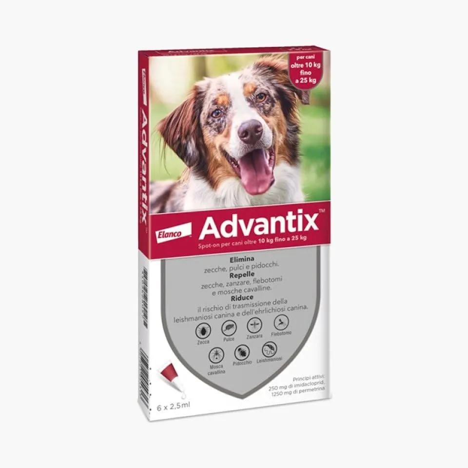 advantix cane medio, da 10 a 25 kg – 6 pipette