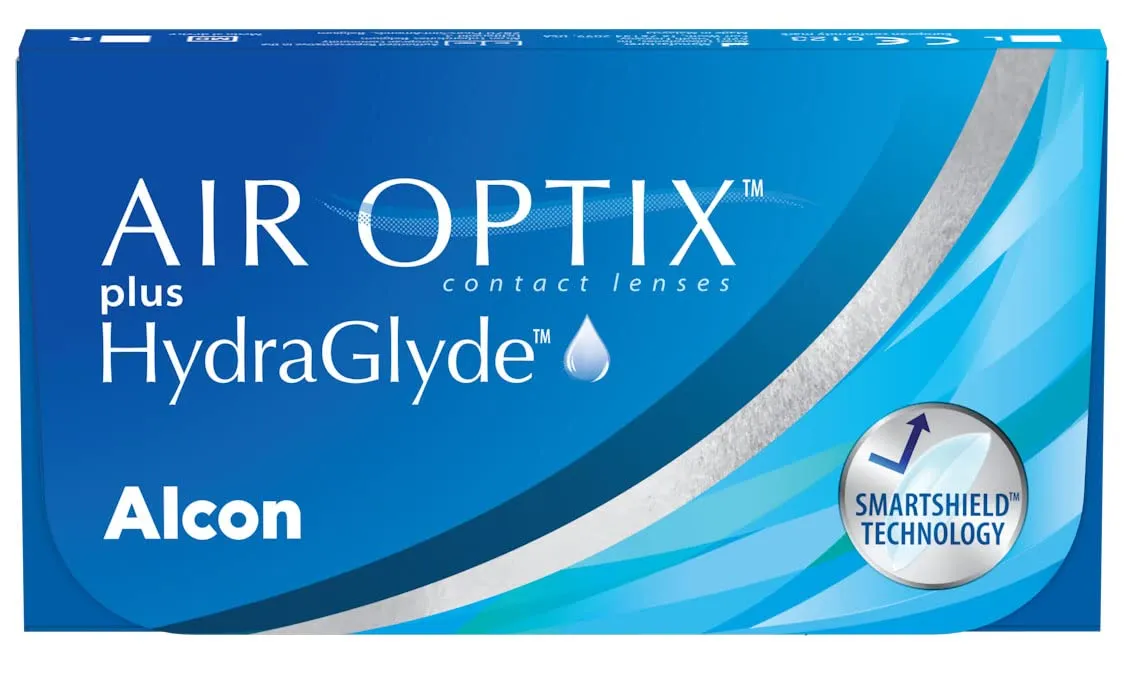 Air Optix Plus HydraGlyde Lenti a Contatto Mensili, 6 Lenti, BC 8.6 mm, DIA 14.2 mm, -1 Diopt