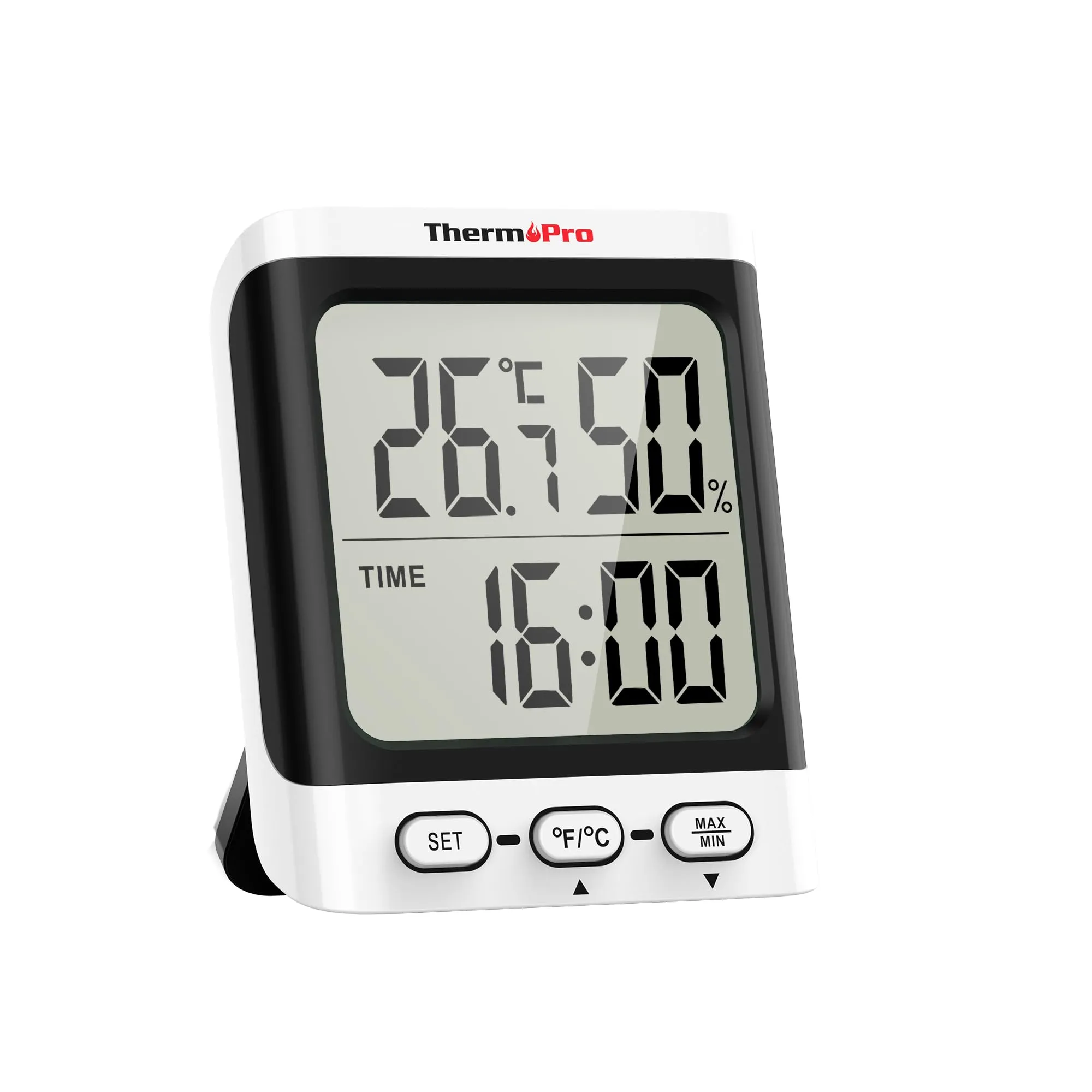 ThermoPro TP152 Igrometro Termometro da Interno, Termometro Digitale da Tavolo per Cameretta con Monitor di Temperatura e Umidità, Termometro per Ambiente con Indicatore di Umidità Accurato