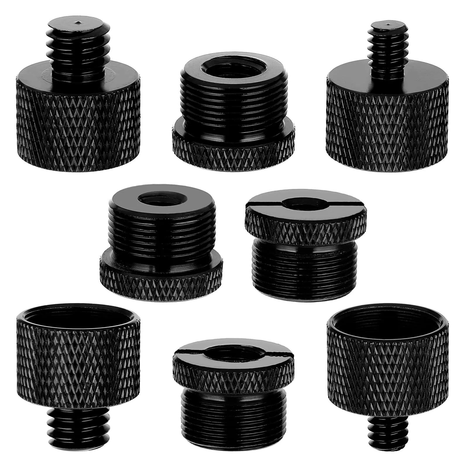 Prasacco 8 adattatori per supporto microfono, 5/8 femmina a 3/8 maschio 3/8 femmina a 5/8 maschio 5/8 femmina a 1/4 maschio 1/4 femmina a 5/8 maschio filettatura a vite per supporto microfono a