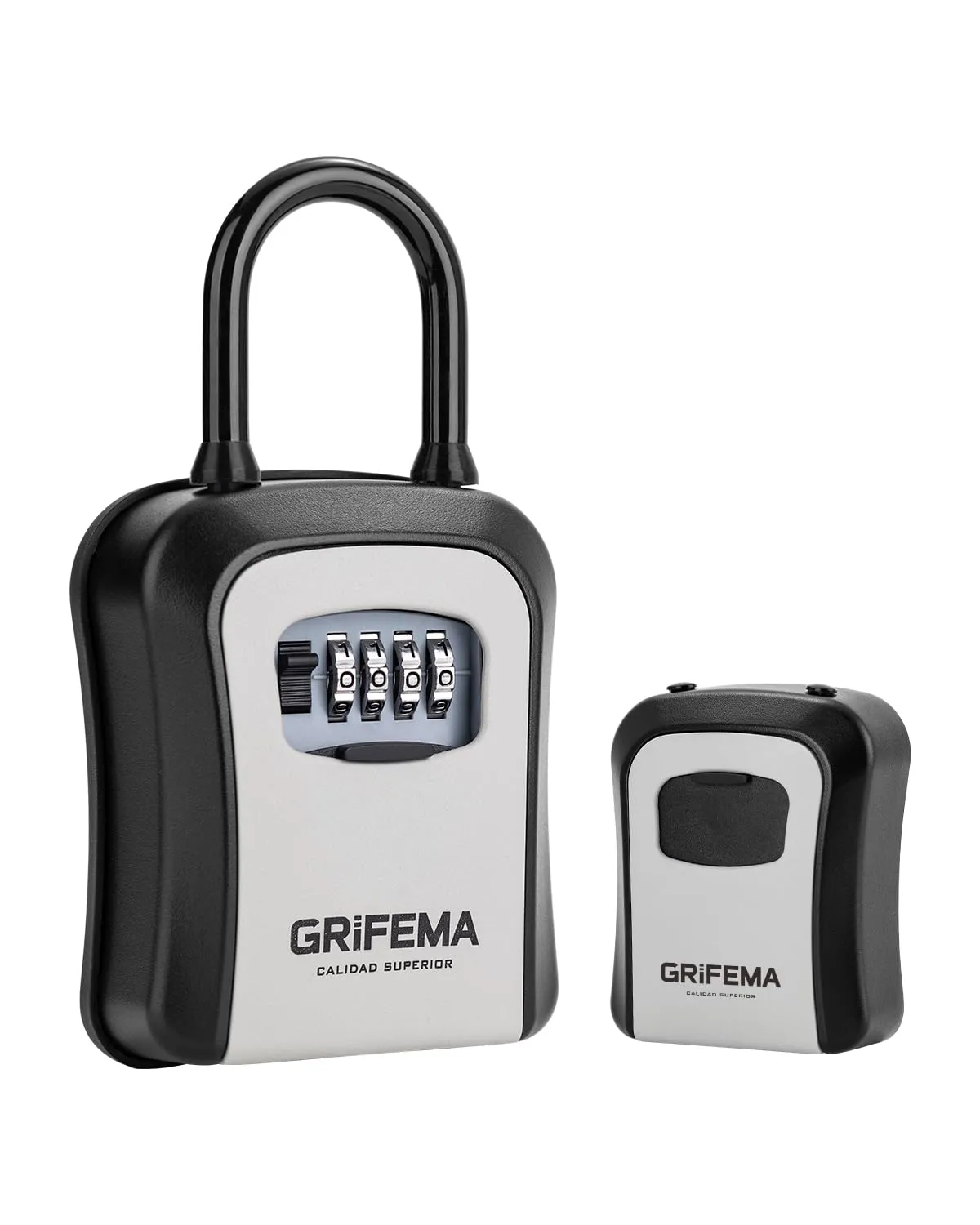 GRIFEMA GA1003-2 Cassetta di sicurezza per chiavi, scatola di serratura, armadietti con gancio, per casa, ufficio, grigio
