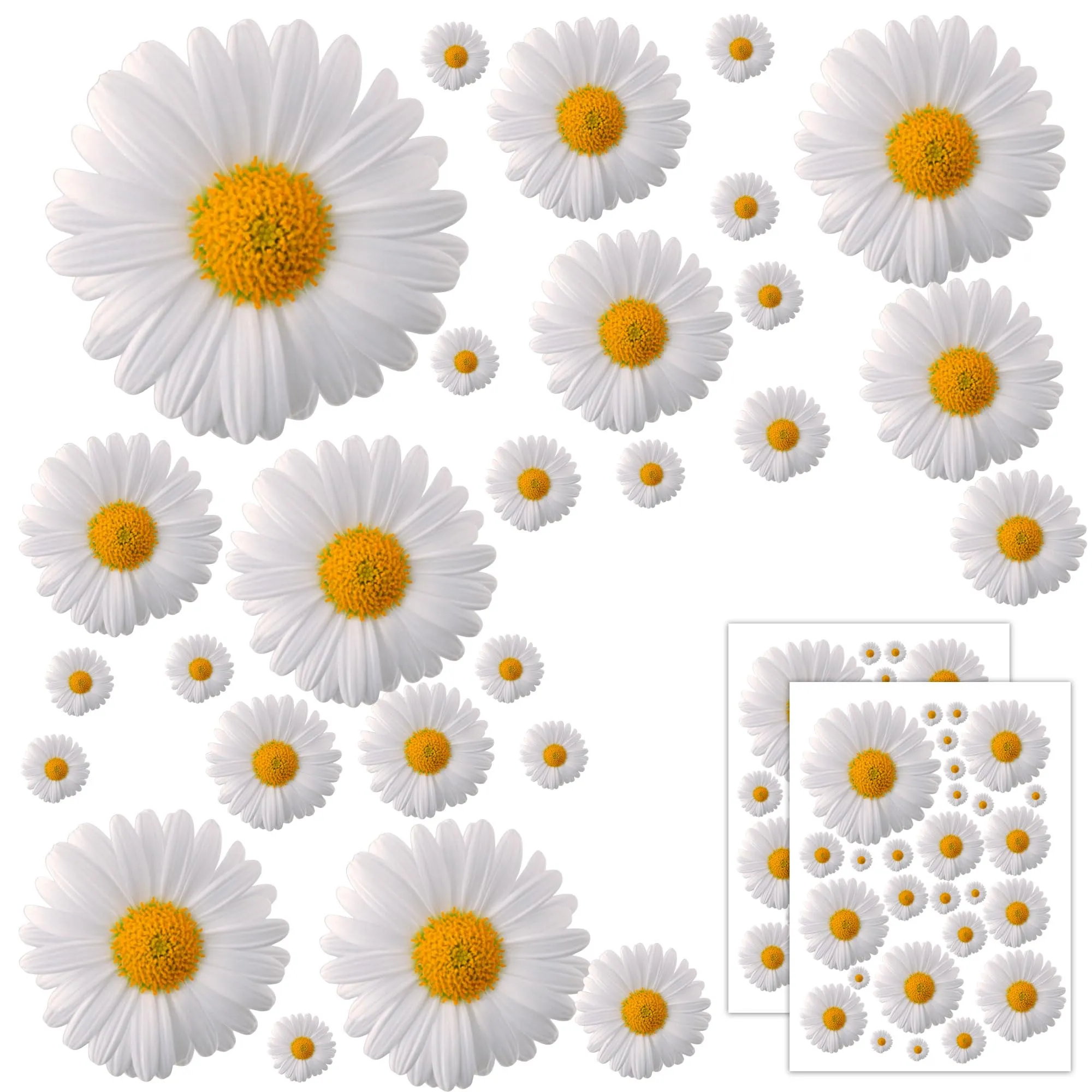 GamesMonkey® - Adesivi Auto Fiori Margherite Prilblumen Tuning - 27/54 / 108 Pezzi - Carrozzeria Divertenti Moto Bicicletta Stickers Vetri Casco (Medium, 54 Pezzi, Col 010)