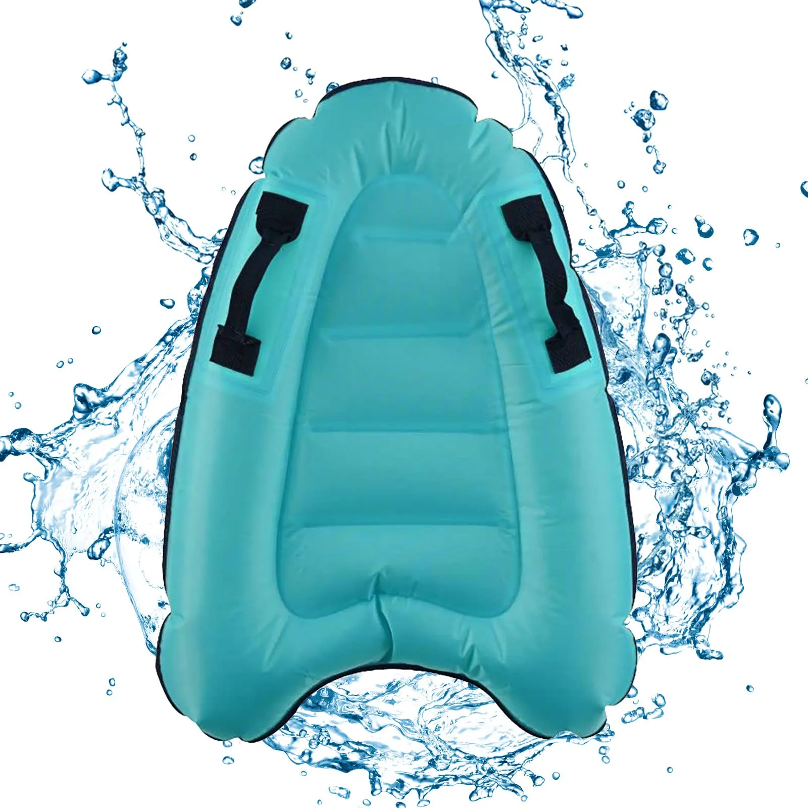 Feliciay Tavola da nuoto gonfiabile, leggera e portatile con maniglie, aiuto per il nuoto per piscina, tappetino ausiliario per l'apprendimento, tavola da surf gonfiabile per bambini e adulti (blu)