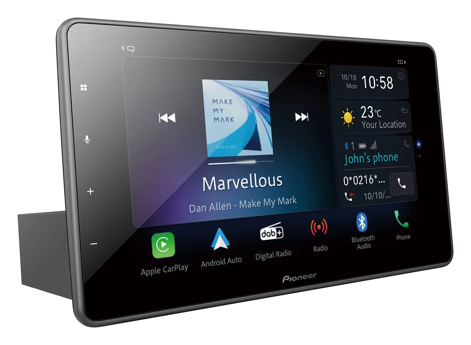 Pioneer SPH-EVO950DAB-UNI2 Ricevitore Multimediale Universale 1DIN, Pannello Touch Capacitivo da 9", con WI-FI, Apple CarPlay, Android Auto e DAB+