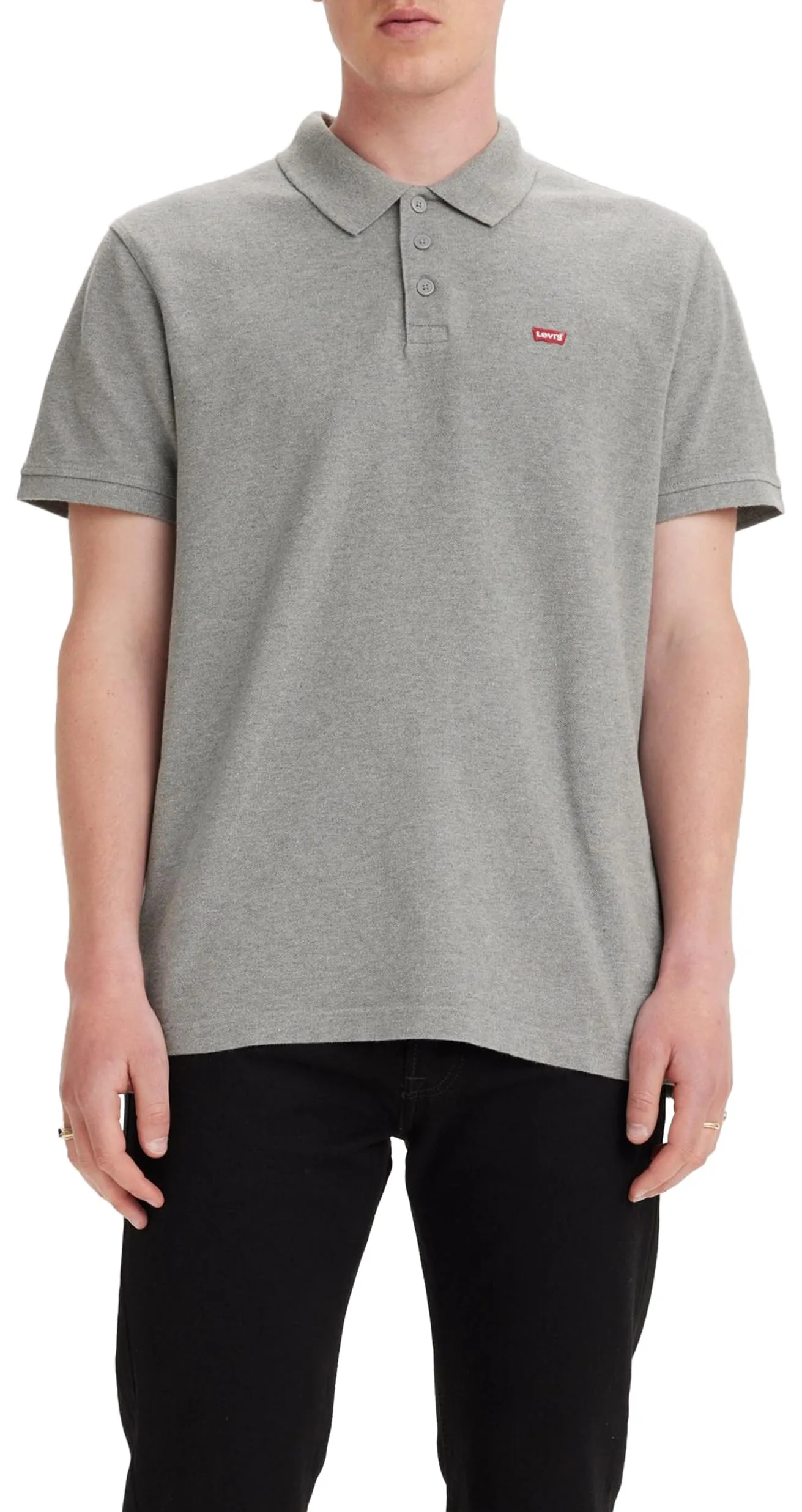 Levi's Housemark Polo, T-shirt Uomo, Medium Grey Heather, XL
