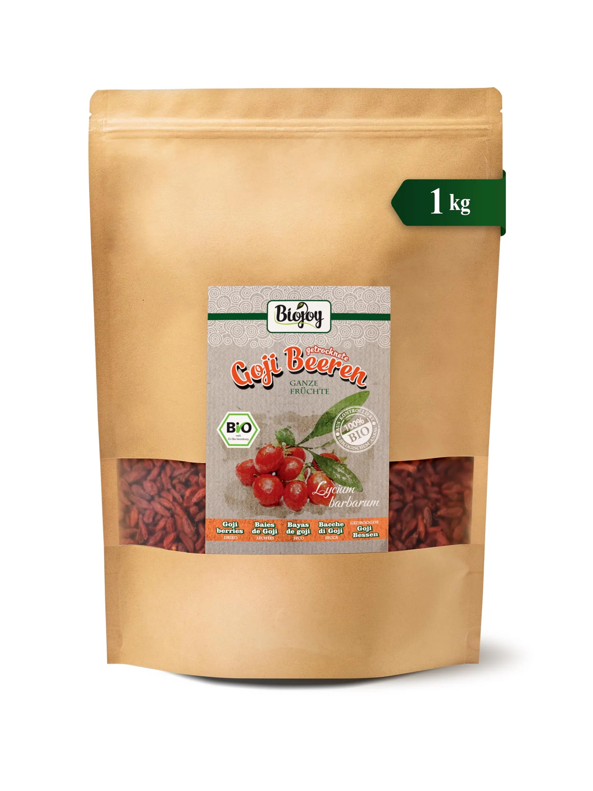 Biojoy Bacche di Goji BIO (1 kg), essiccate e senza zolfo