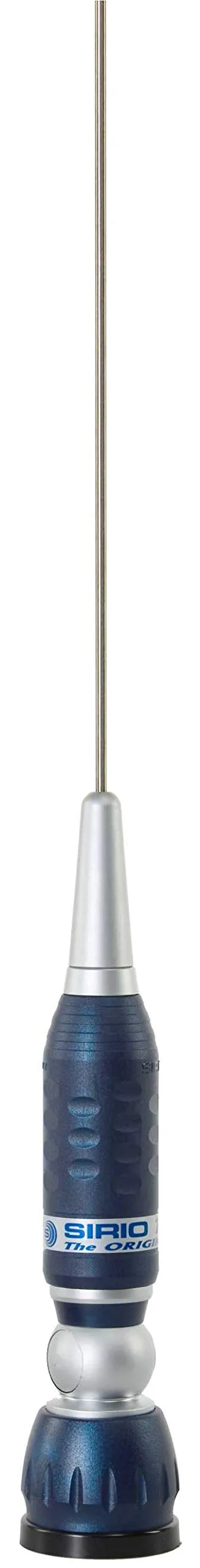 Sirio Antenne TURBO 1000 Blue Line, Antenna CB Veicolare, Frequenza 27 - 28.5MHz, Potenza Massima 1000Watt (CW) Short Time, Stilo Inox, Inclinabile 90°, Altezza 1,15mt, cavo 4mt in dotazione