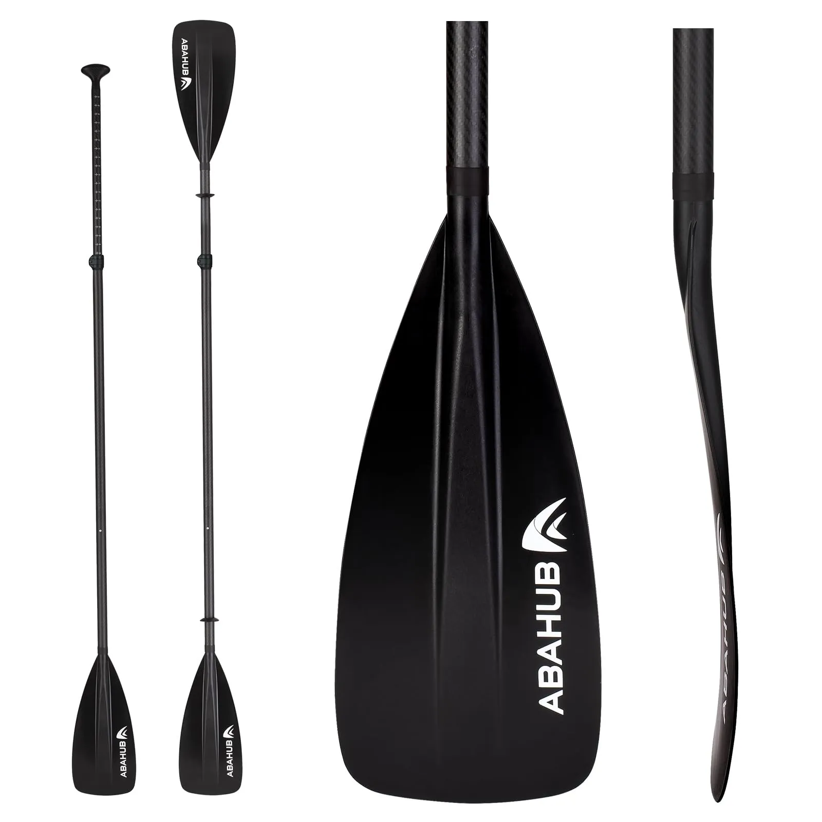 Abahub Pagaia SUP Kayak Carbonio 2 in 1 Pagaia Remi Regolabile Paddle Timone Leggero per Stand up Paddleboard, Albero in Carbonio Nero/Blu/Verde/Grigio/Arancione/Rossa in Plastica Nylon Lama