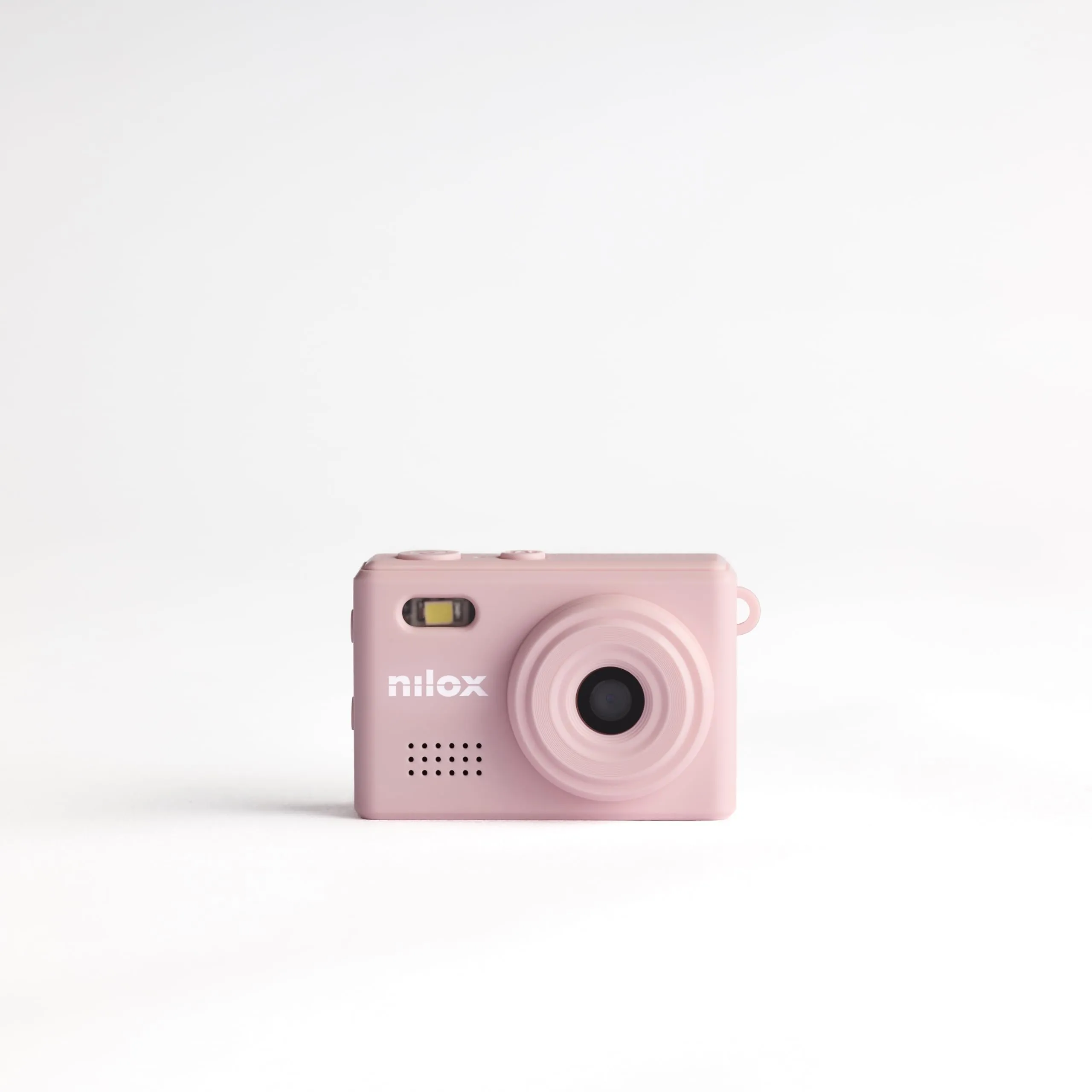 Nilox Mini Action Cam Portachiavi HD 720p, Filtri Vintage, Video 30fps, Foto e Audio, Ultra Compatta, USB Type-C, Design Retrò, Perfetta per Viaggi, Vlog e Social Media, Rosa