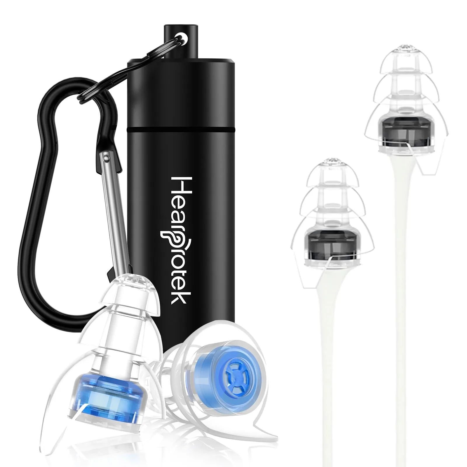 Hearprotek Tappi per orecchie antirumore, 2 paia riutilizzabili protezione dell’udito ad alta fedeltà tappi orecchie musica per la riduzione del rumore,le feste, i festival e i concerti, moto, aereo
