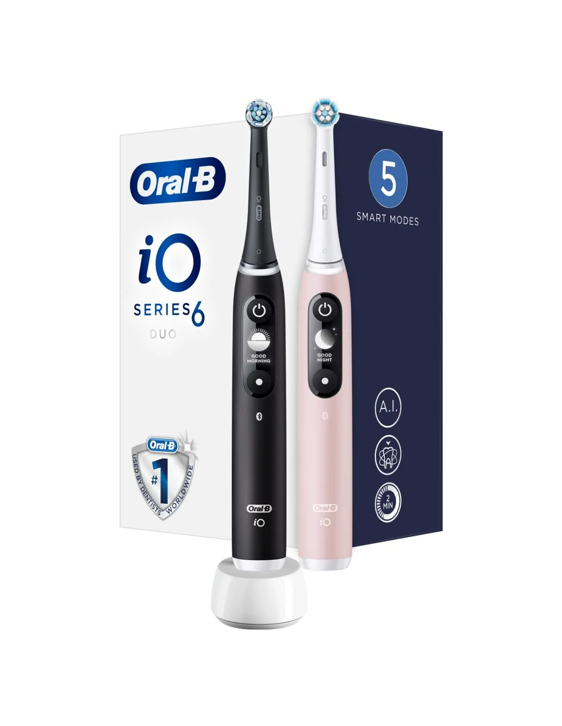 Electric toothbrush iO6 Series Duo Pack Black/Pink Sand Extra Handle 2 pz