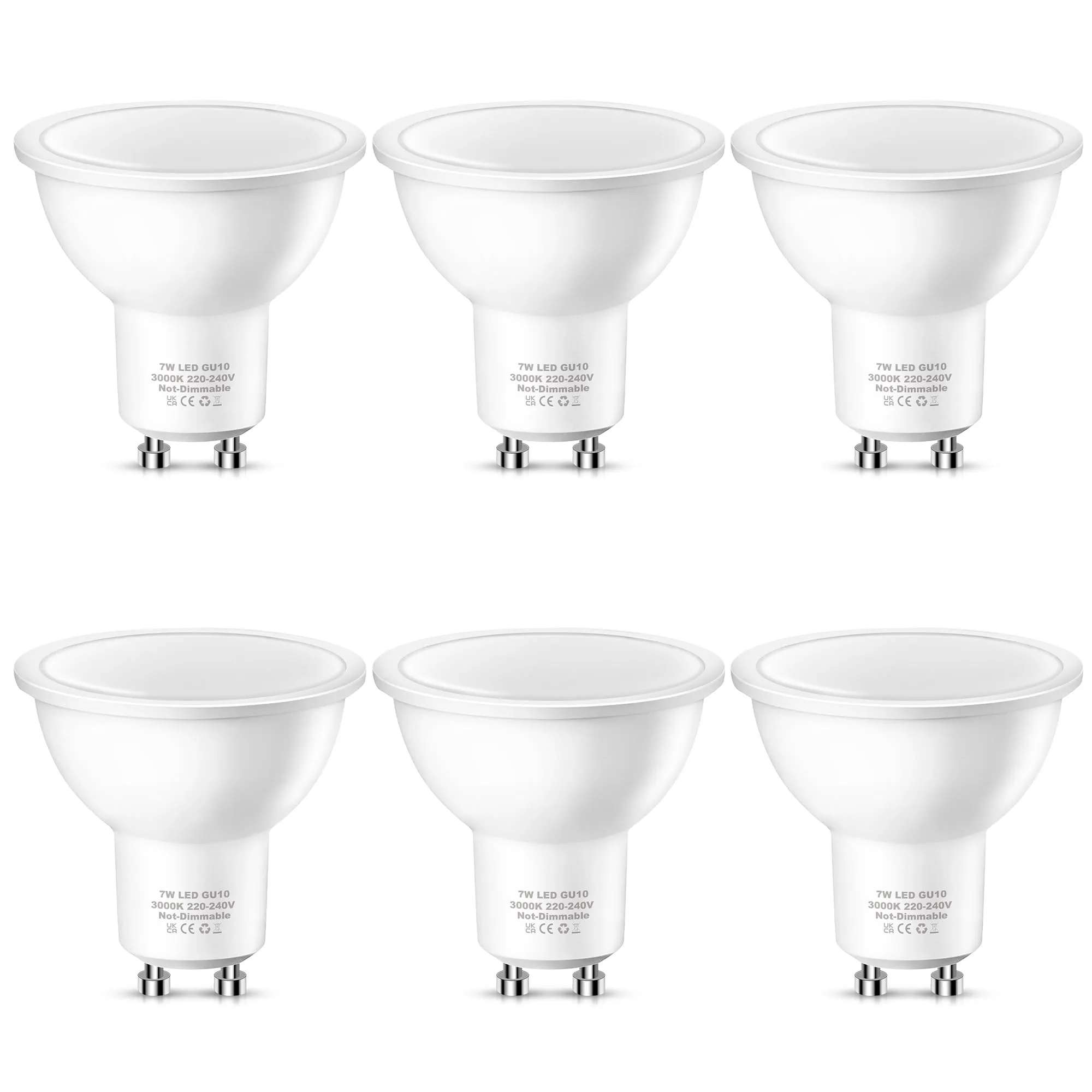 GU10 lampadine LED, 60W lampadina alogena equivalente, 7W GU10 lampadine LED, confezione 6