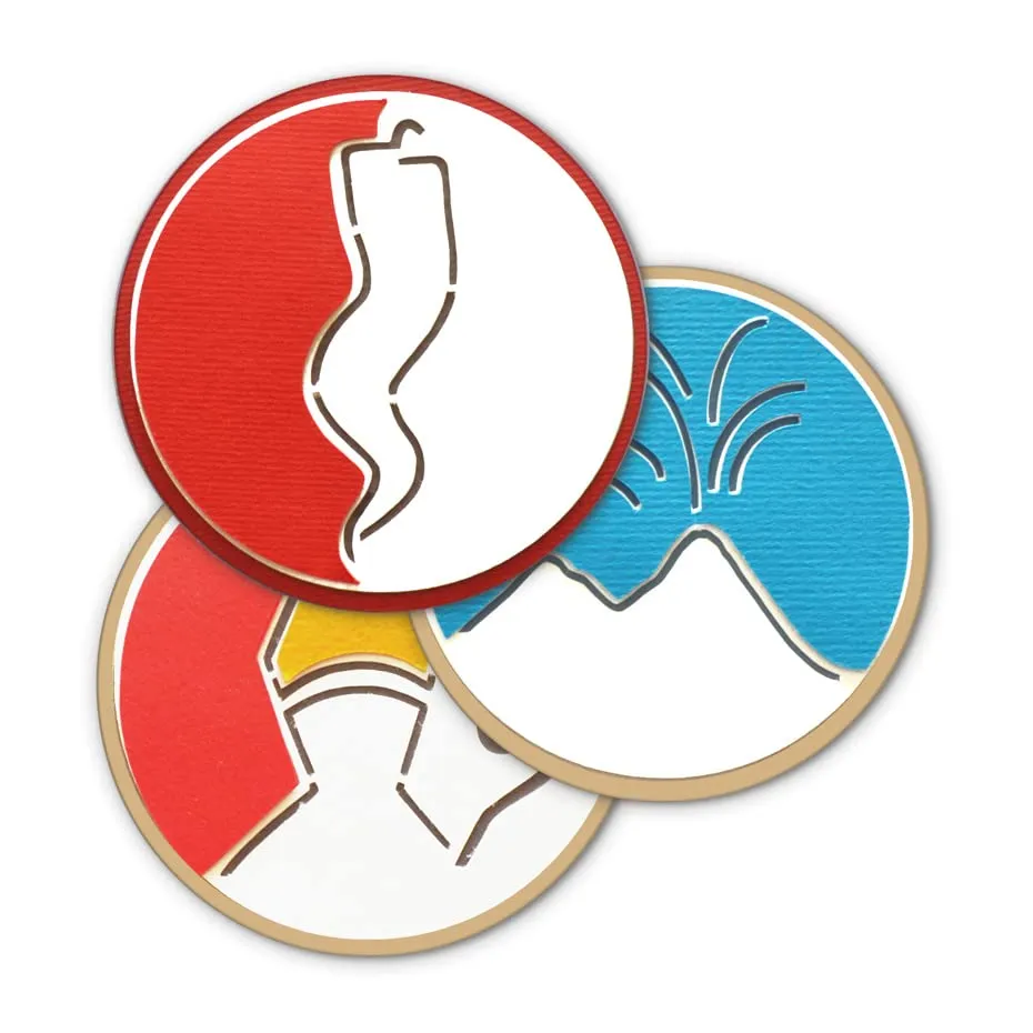 Magneti tondi - set da 3 - Napoli - utilissimi sul frigo e sulle lavagne magnetiche - soggetti icone Napoli - realizzato interamente a mano.