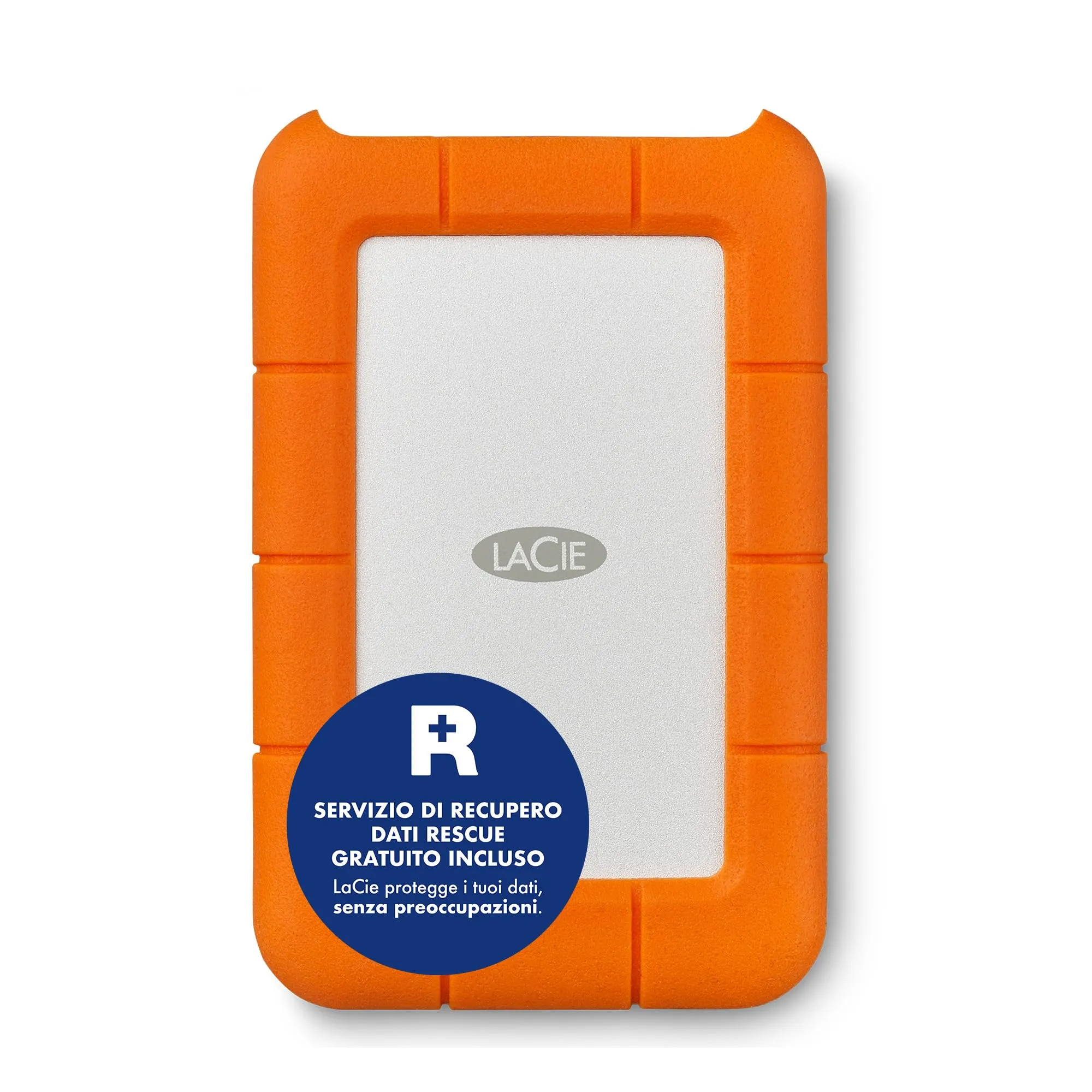 LaCie Rugged USB-C, 1TB, Hard Disk Esterno Portatile, incl. USB-C senza cavo USB-A,Unità Shuttle Resistente a Cadute,per Mac,PC Desktop,Workstation e PC Portatili,2 anni Rescue Services (STFR1000800)