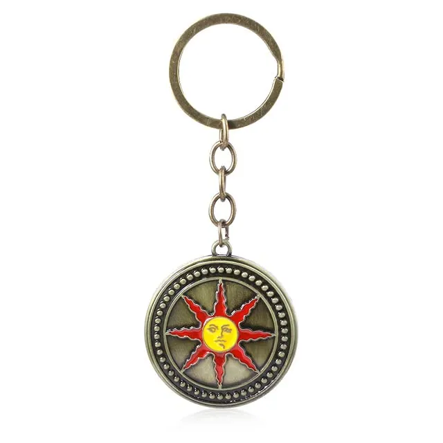Sunlight Knight Shield sun portachiavi collana in metallo accessori cosplay gioco (Portachiavi)