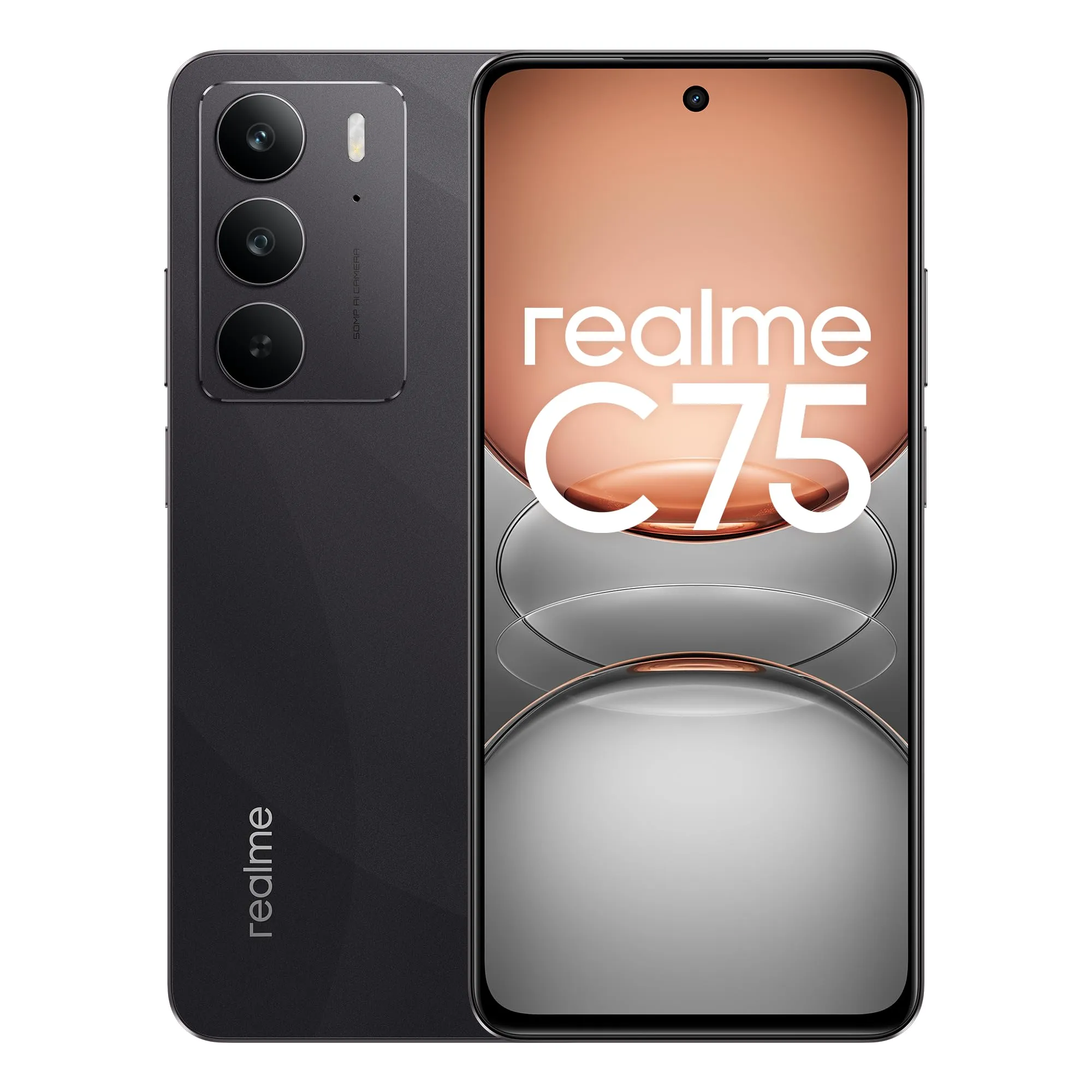 realme C75 5G Smartphone, 8+256GB, Batteria Titan da 5828 mAh, Chipset Dimensity 6300 5G, Display con Modalità comfort visivo da 120 Hz, Fotocamera AI da 50 MP, Nero
