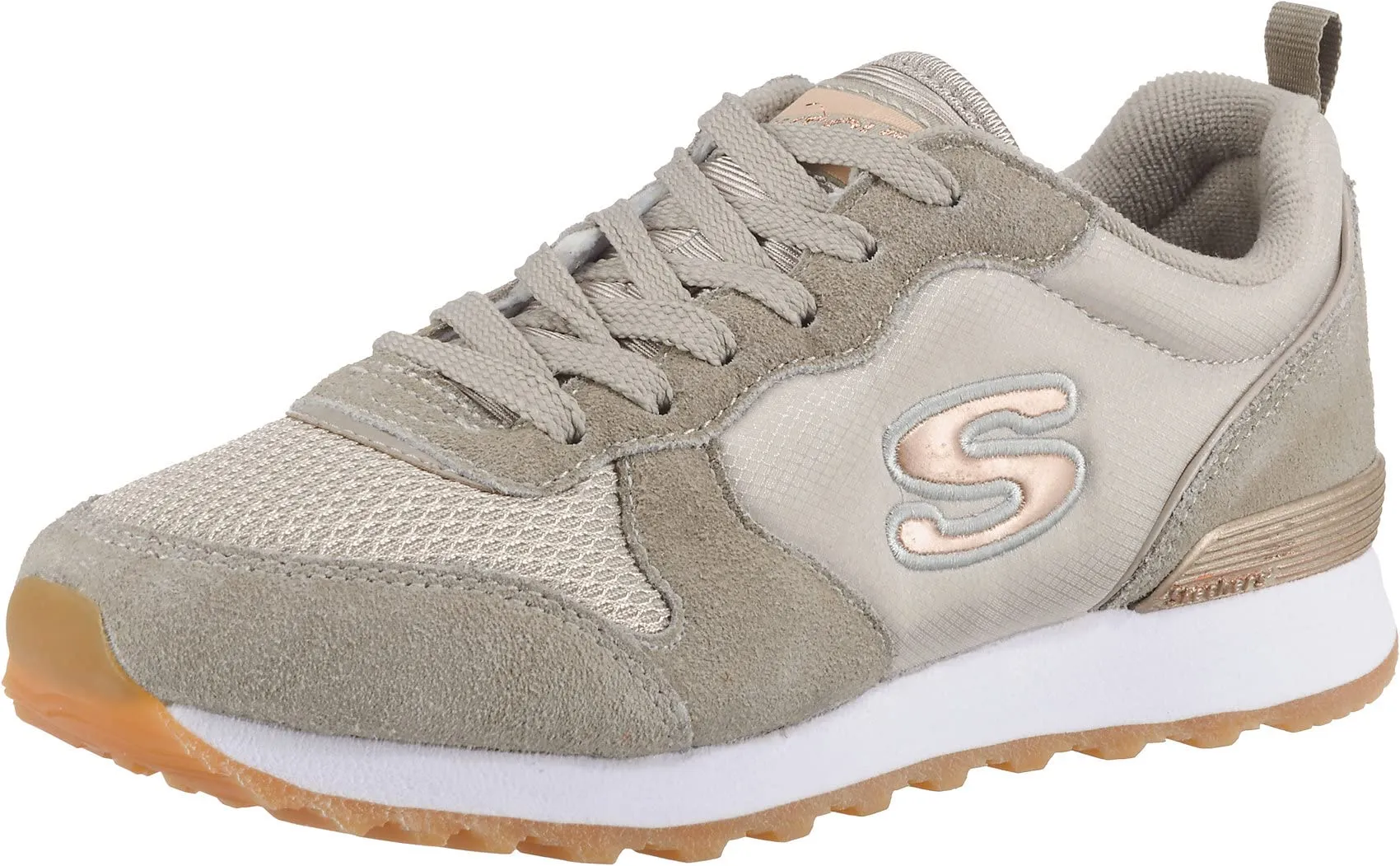 Skechers Og 85 Goldn Gurl, Sneaker a Collo Basso Donna, Gray Taupe, 39 EU