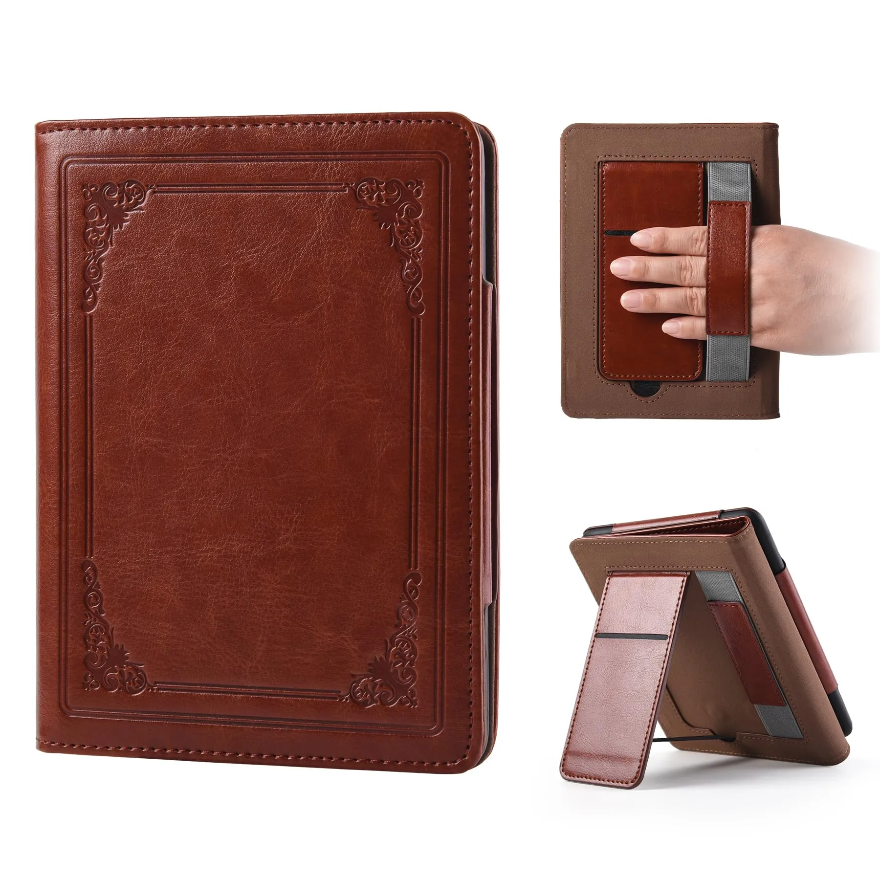 Custodia per Kindle Paperwhite 2024 7" (12a generazione) con supporto e cinturino da polso Auto Wake/Sleep, Kindle Colorsoft Signature Edition 2025, Kickstand Smart Cover Case con scomparto per carte