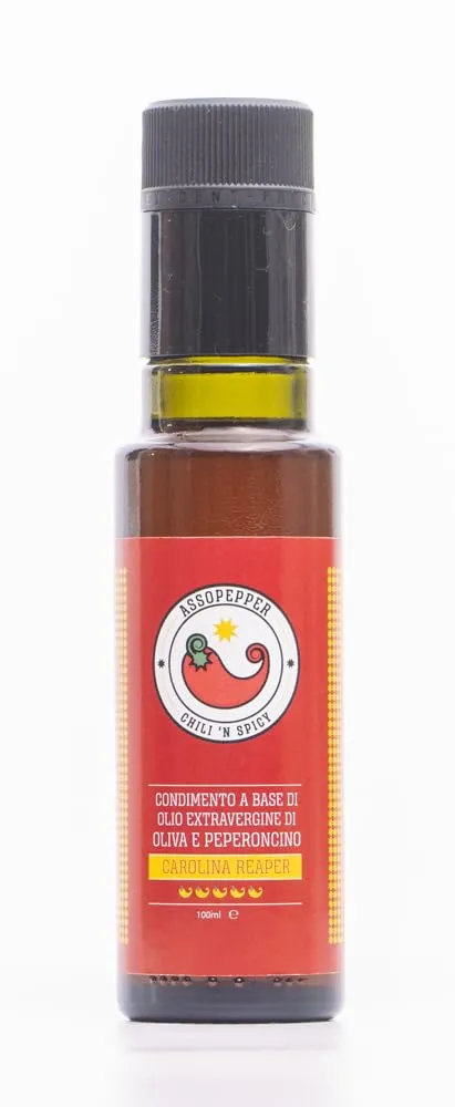 OLIO PICCANTE AL CAROLINA REAPER EXTRA VERGINE DI OLIVA NOCELLARA DELLA VALLE DEL BELICE 100ML