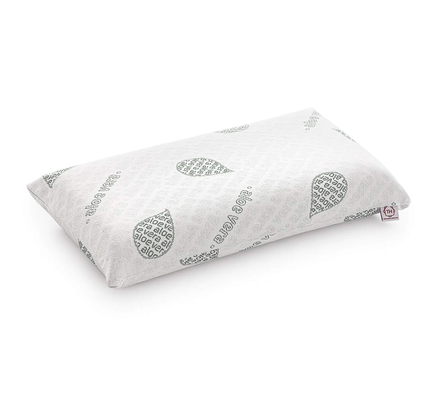 Textilhome Cuscino Memory Foam Cervicale 70 cm – Cuscini per Letto e per Dormire, Tessuto in Aloe Vera, Nucleo 100% – Rivestimento con Cerniera, Termoregolato e Adattivo