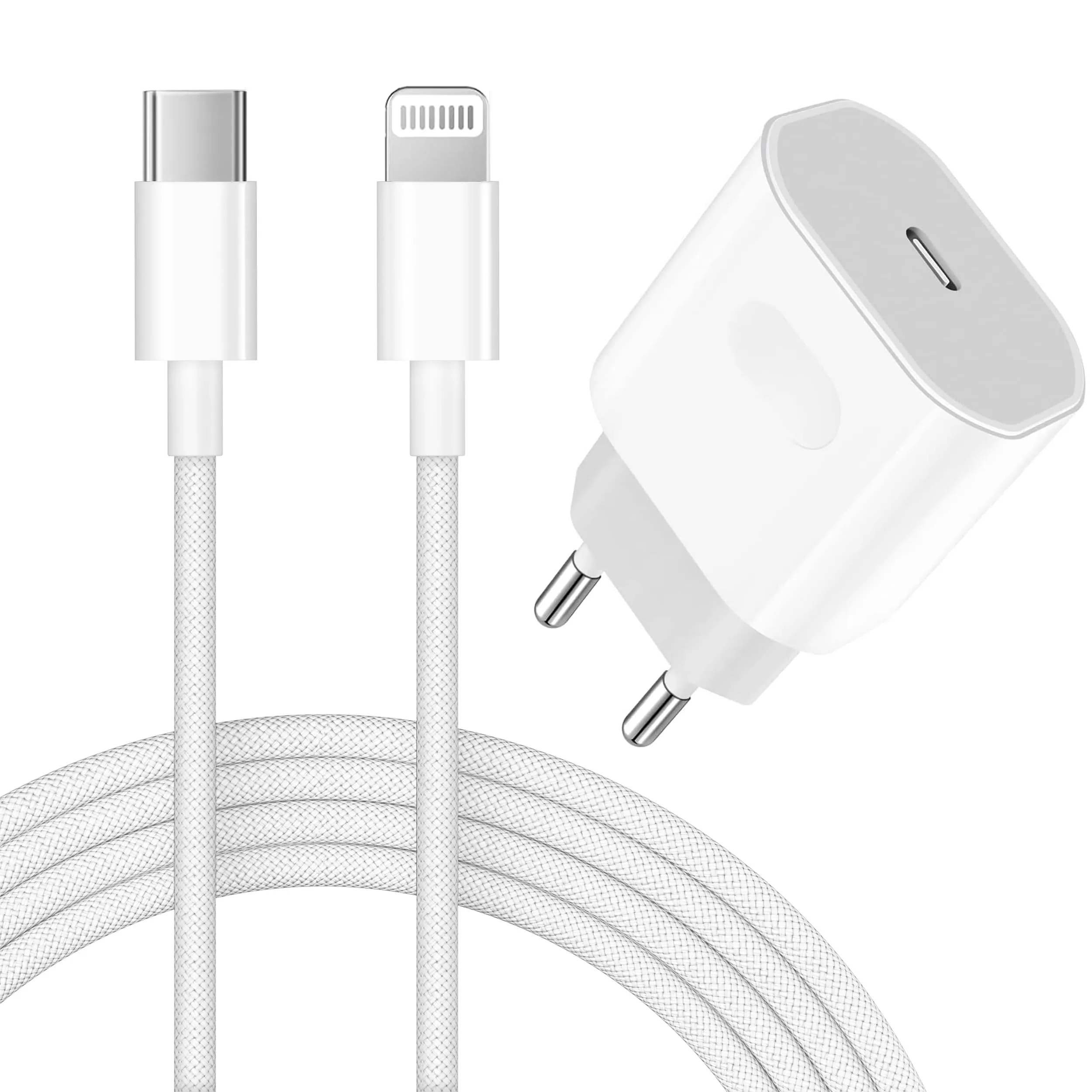 Caricatore iPhone Certificato Apple MFi, Caricabatterie USB C da 25W per iPhone 14/13/12/11/Pro Max Plus Mini SE XR X XS 8 7 6, Caricabatteria i Phone Veloce con Cavo Lightning da 1m