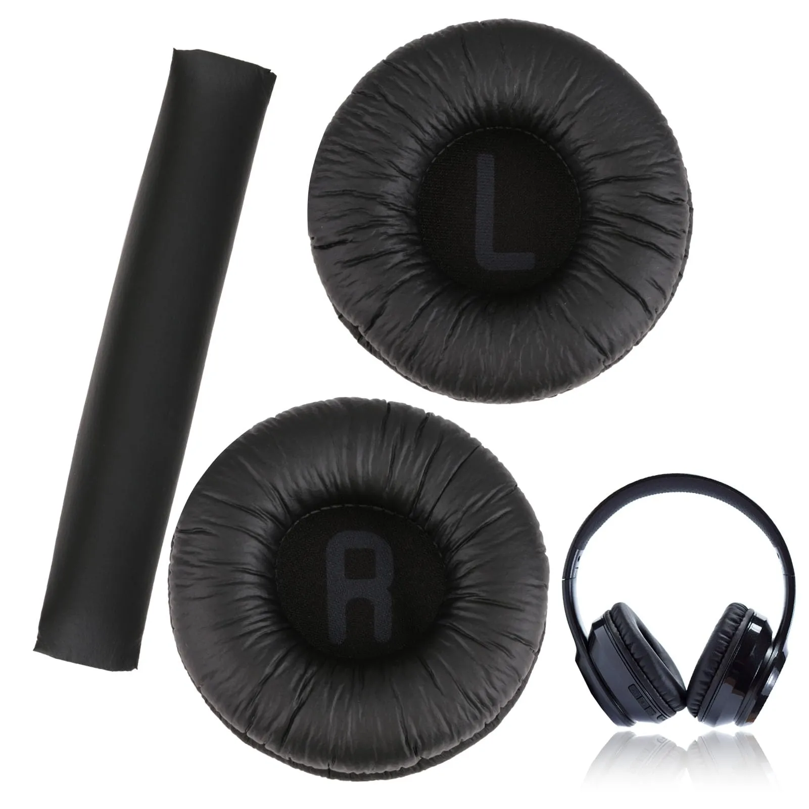 teasteam Cuscinetto per cuffie JBL Tune 450BT 500BT 510BT 520BT E40BT Memory Foam Cuscino 70mm Cuscinetti auricolari Sostituzione Rapida con Cuscino Fascio Testa Comodo da Indossare Nero