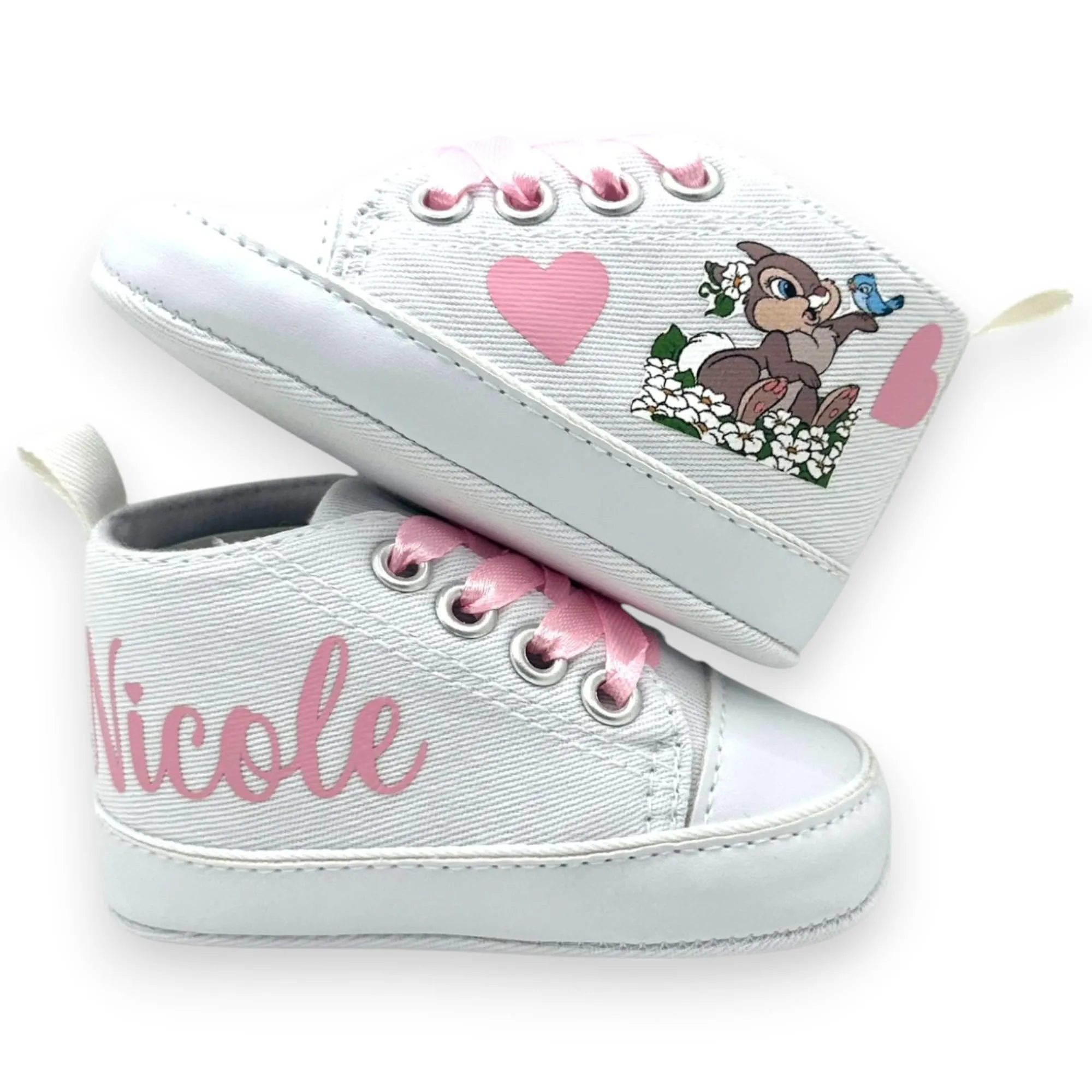 LulluLab Scarpine Neonato personalizzate con nome, primi passi, ottima idea regalo. (Tamburina 6-9 mesi)