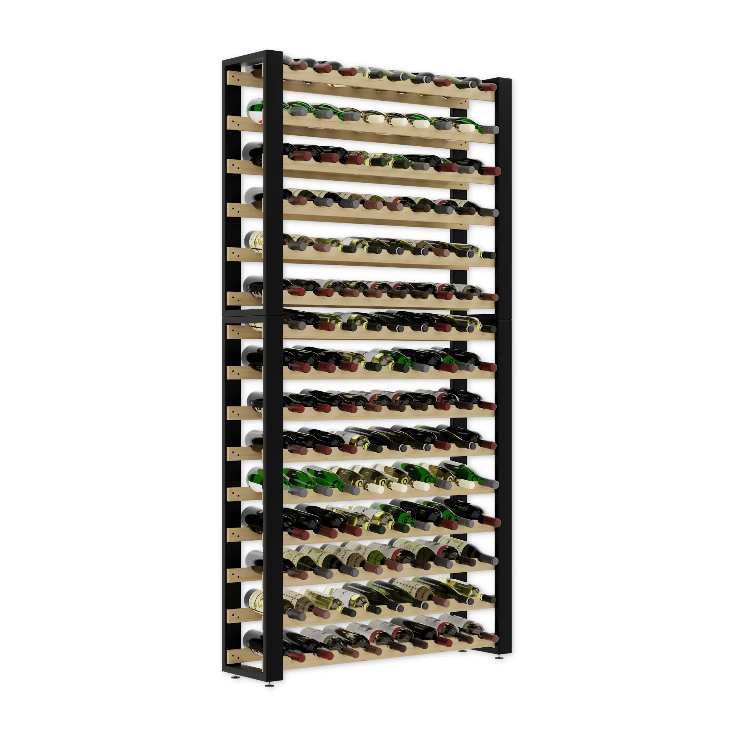 Lenmar Serie RW Portabottiglie in Legno per Bottiglie, Loft 135, 195 x 104 x 27, per 135 bottiglie, vino, portabottiglie, cantina, scaffali, portabottiglie