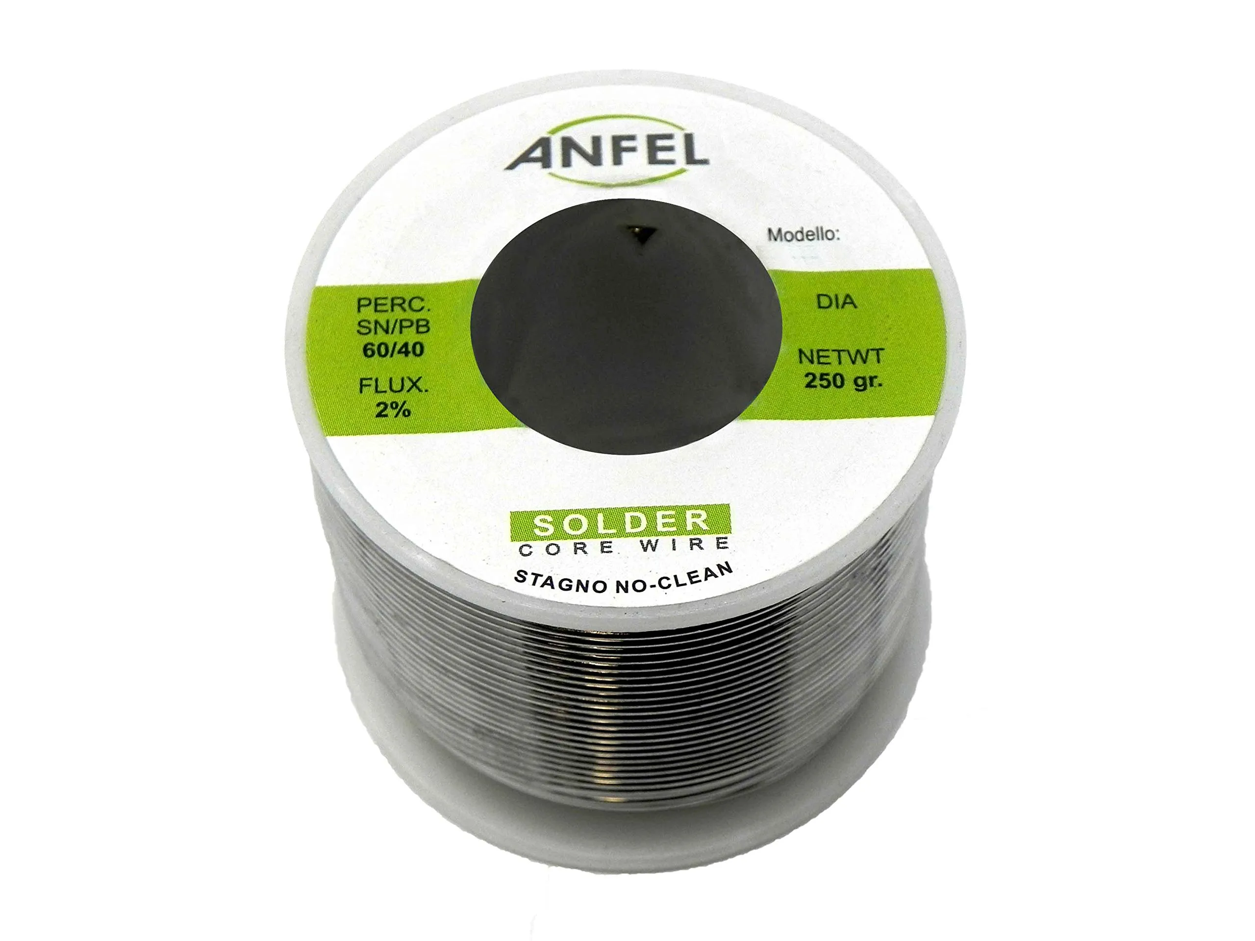 FILO STAGNO BOBINA STAGNO IN ROCCHETTO 60/40 250GR. 1MM PER SALDARE SALDATURA LABORATORIO HIGH QUALITY - NO CLEAN - AUTOSALDANTE - CON FLUSSANTE - (1mm 250gr)