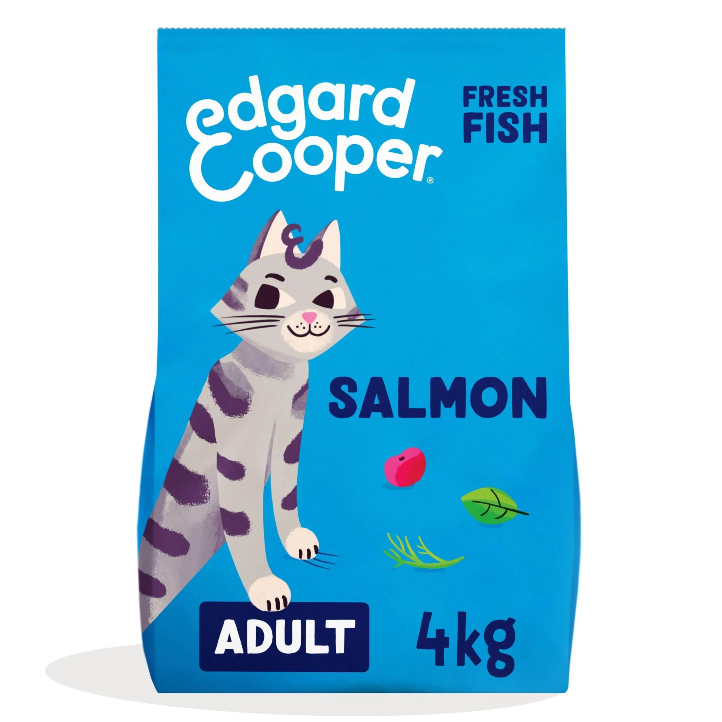 Edgard & Cooper Crocchette Gatti, (Salmone Fresco, 4kg), croccantini gatto sterilizzati o attivo, carne fresca e ingredienti naturali, senza cereali, senza zuccheri aggiunti