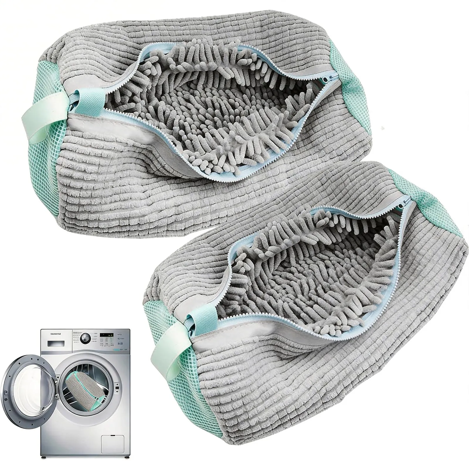 LEWBDF Sacchetti per Scarpe Lavanderia sacchetto scarpe lavatrice Scarpe Borse per Bucato con CernieraZip Borsa per Lavatrice perRiutilizzabile Borsa per Lavaggio Scarpe di Sportive (grigio)